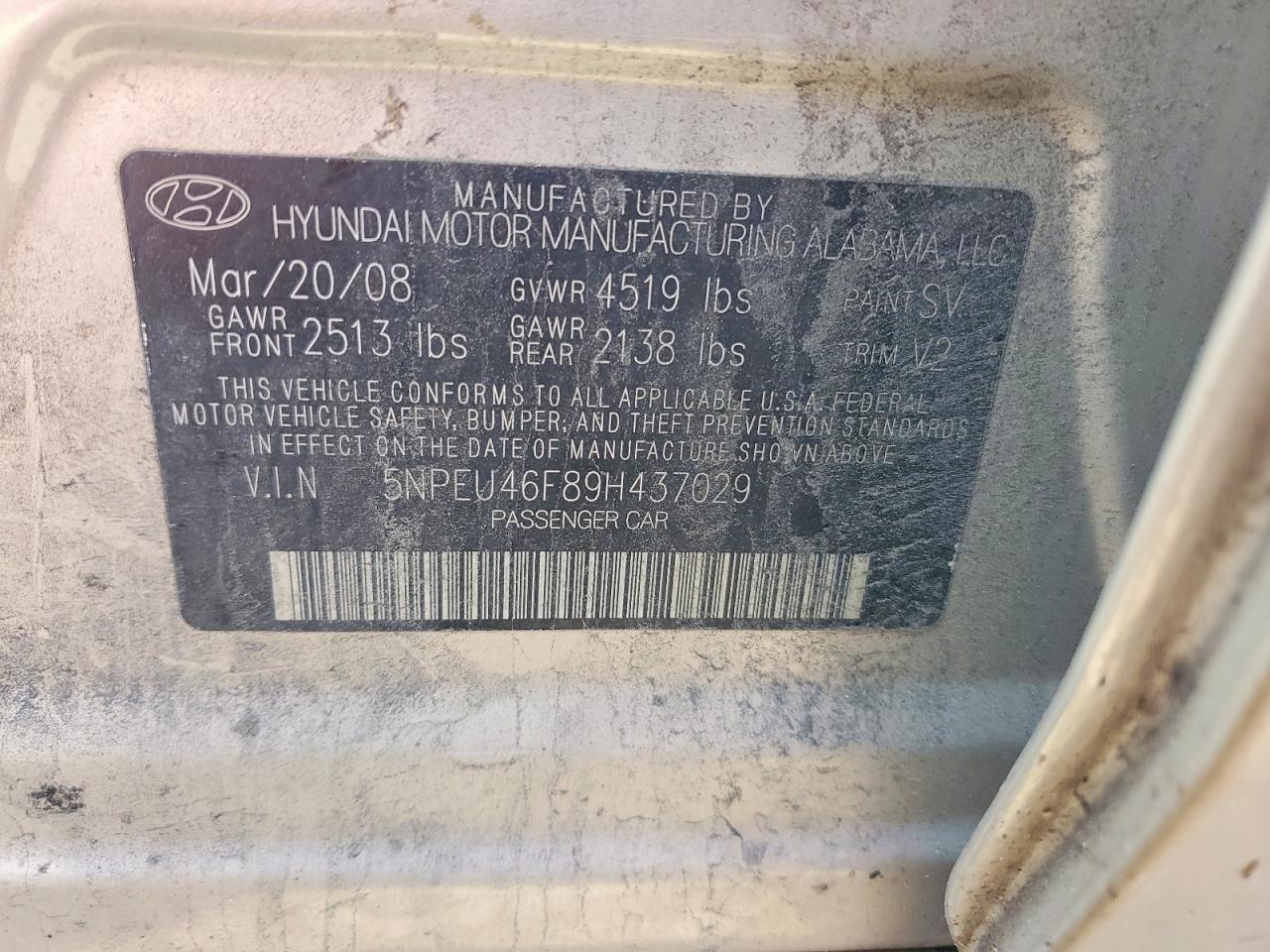2009 Hyundai Sonata Limited V6 Бежевый vin: 5NPEU46F89H437029