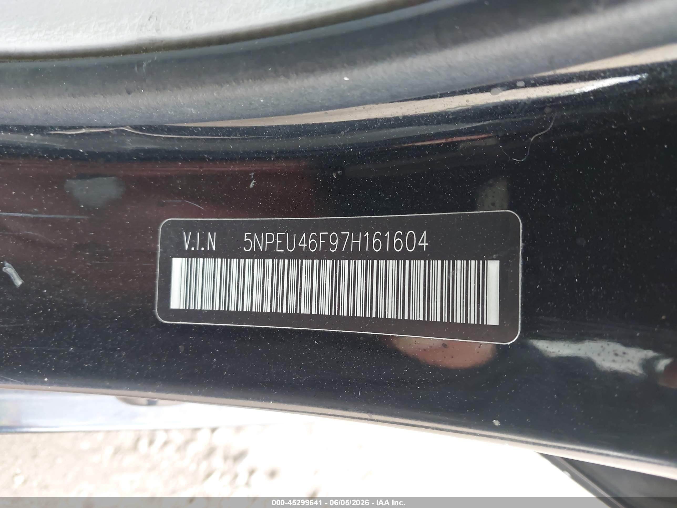 2007 Hyundai Sonata Limited/se V6 Black vin: 5NPEU46F97H161604