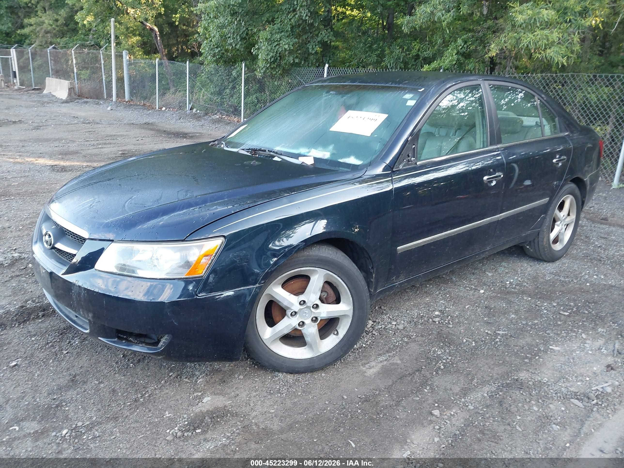 2008 Hyundai Sonata Limited V6/se V6 Dark Blue vin: 5NPEU46F98H345829