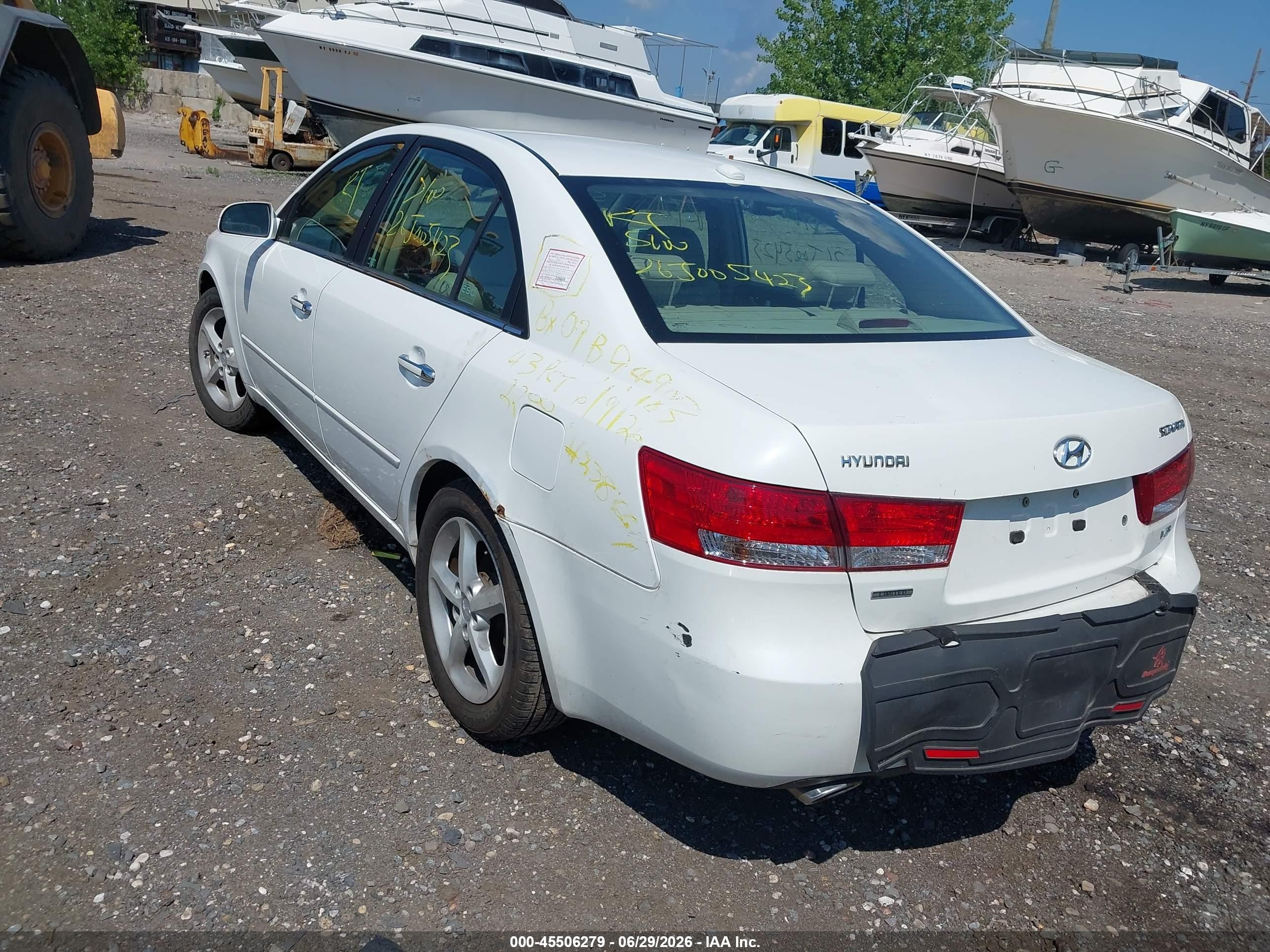 2007 Hyundai Sonata Limited/limited W/xm/se/se W/xm White vin: 5NPEU46FX7H248265