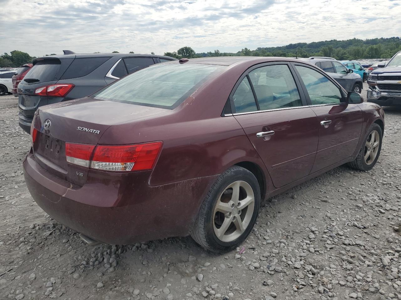 2007 Hyundai Sonata Se Burgundy vin: 5NPEU46FX7H271853