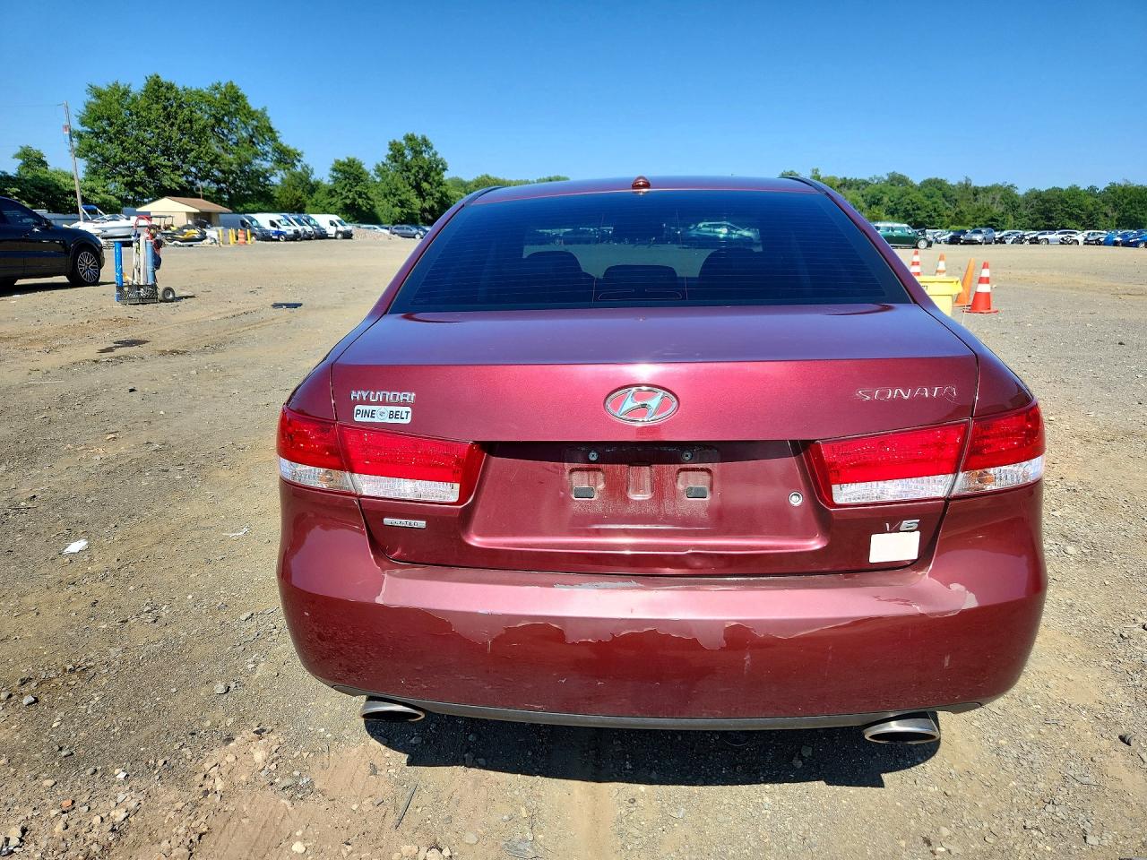 2008 Hyundai Sonata Se V6 Maroon vin: 5NPEU46FX8H306392