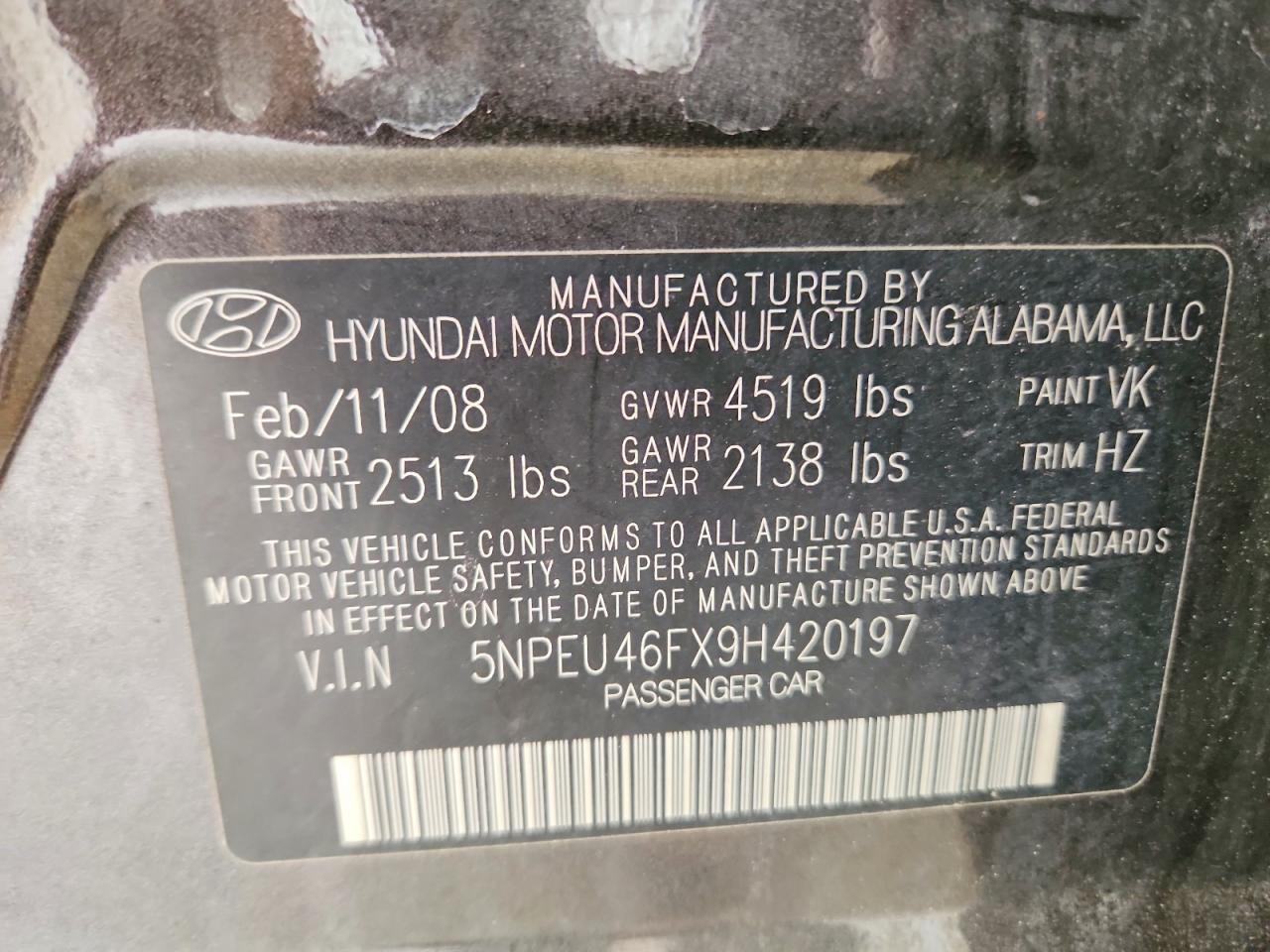 2009 Hyundai Sonata Limited V6 Brown vin: 5NPEU46FX9H420197
