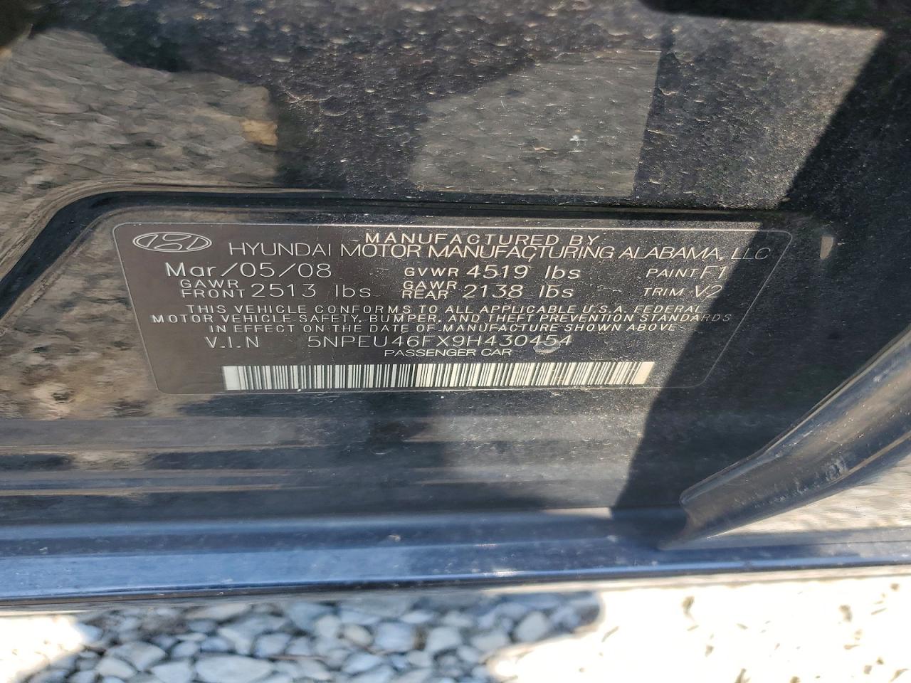 2009 Hyundai Sonata Limited V6 Черный vin: 5NPEU46FX9H430454