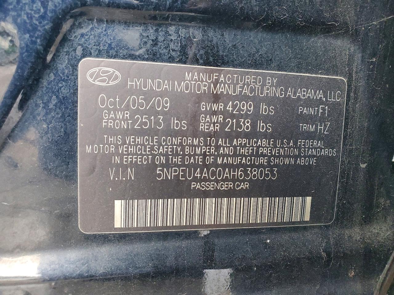 2010 Hyundai Sonata Limited Black vin: 5NPEU4AC0AH638053