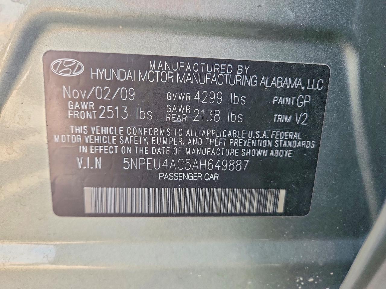 2010 Hyundai Sonata Limited Gray vin: 5NPEU4AC5AH649887