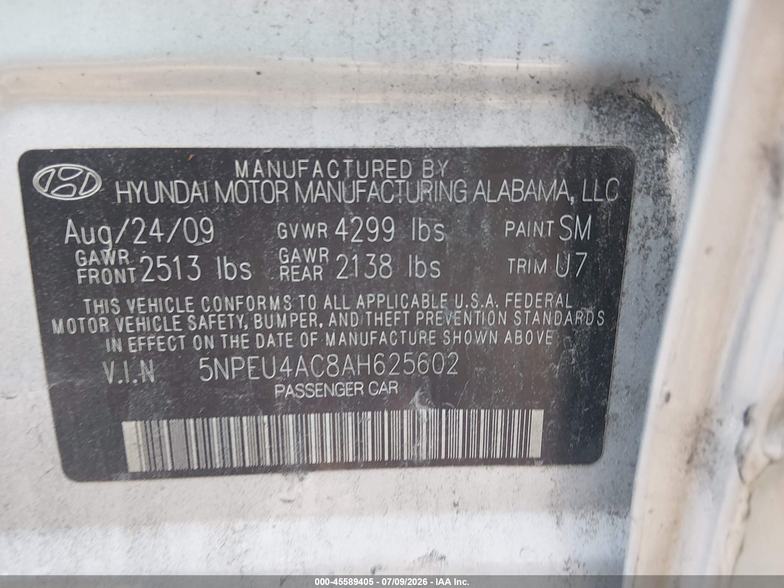 2010 Hyundai Sonata Se Серебряный vin: 5NPEU4AC8AH625602