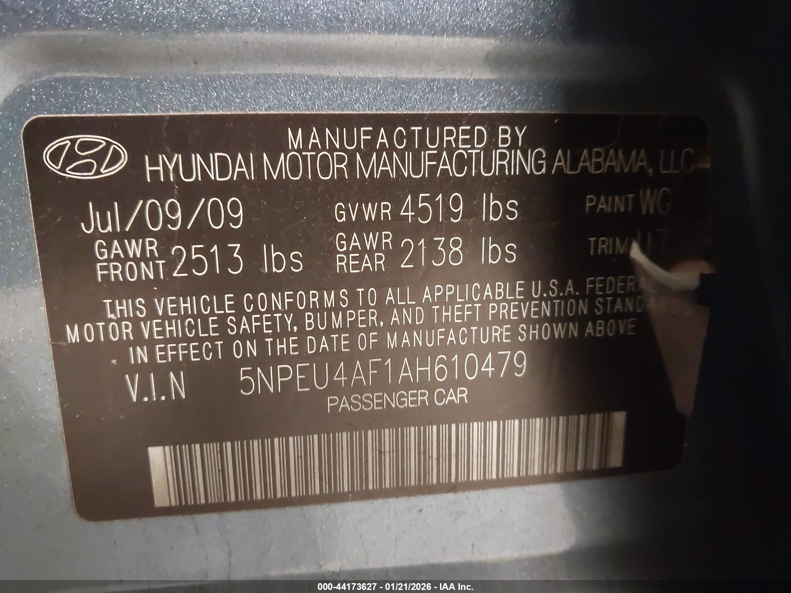 2010 Hyundai Sonata Limited V6 Синий vin: 5NPEU4AF1AH610479