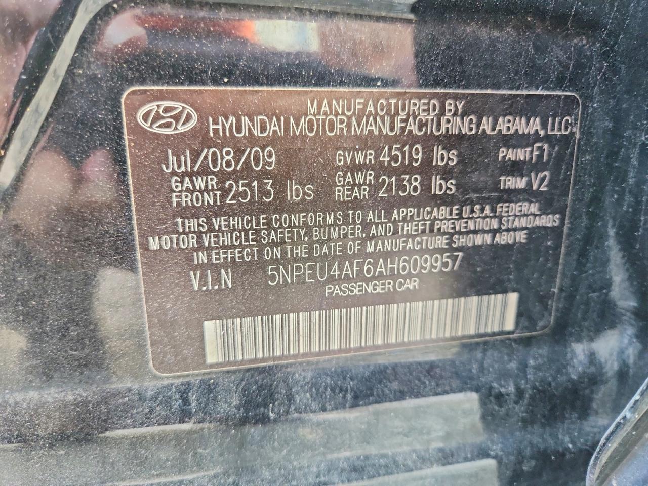 2010 Hyundai Sonata Limited V6 Black vin: 5NPEU4AF6AH609957