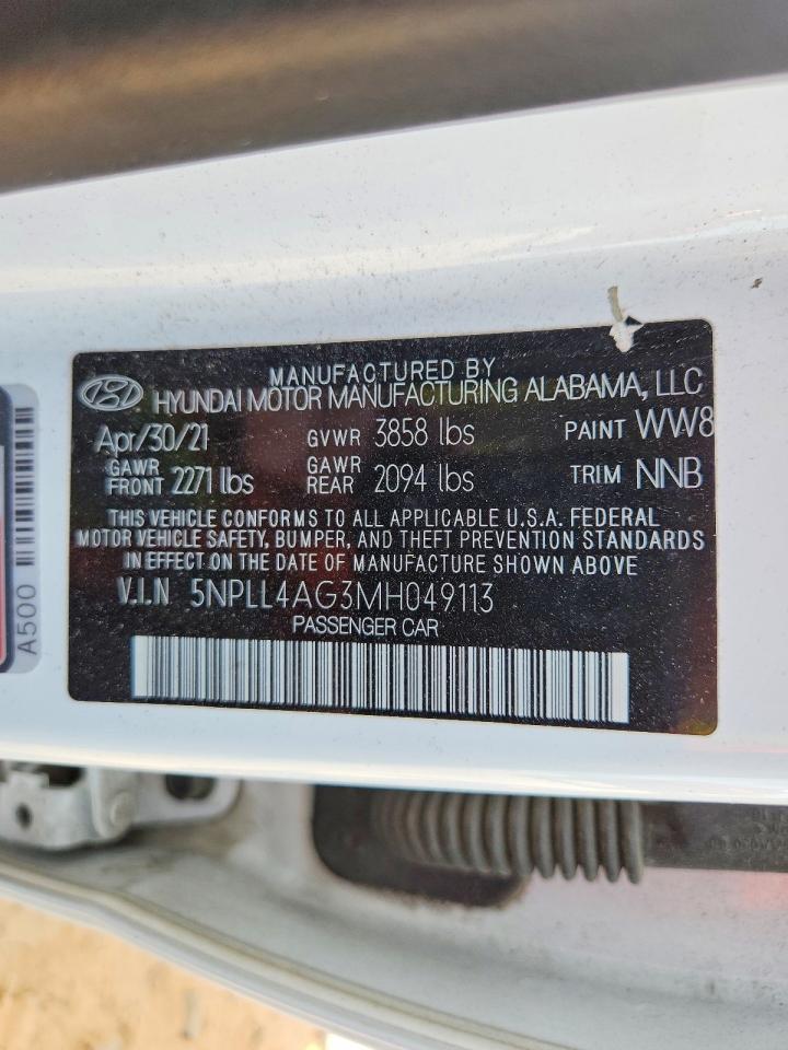 2021 Hyundai Elantra Se White vin: 5NPLL4AG3MH049113
