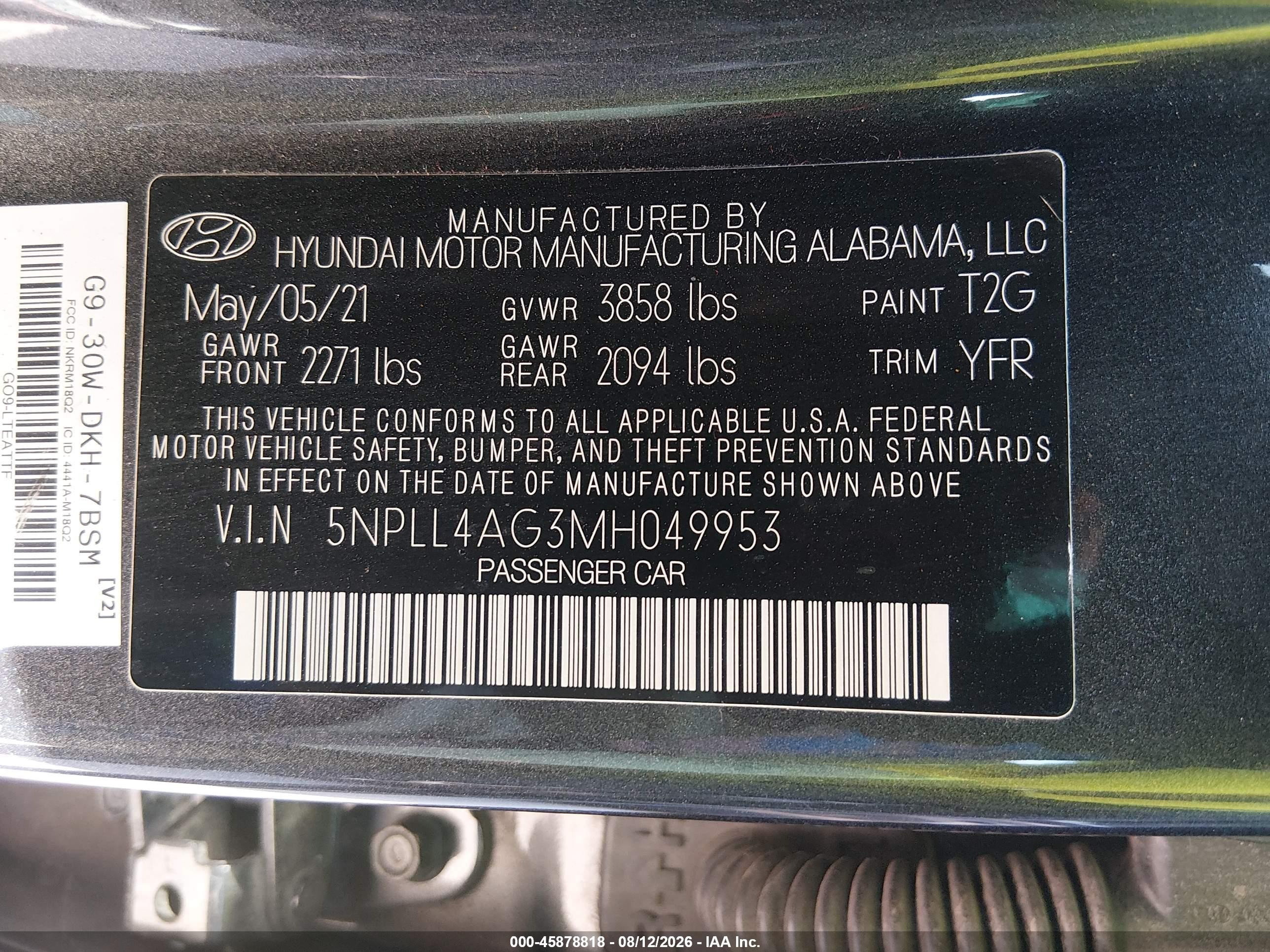 2021 Hyundai Elantra Se Gray vin: 5NPLL4AG3MH049953