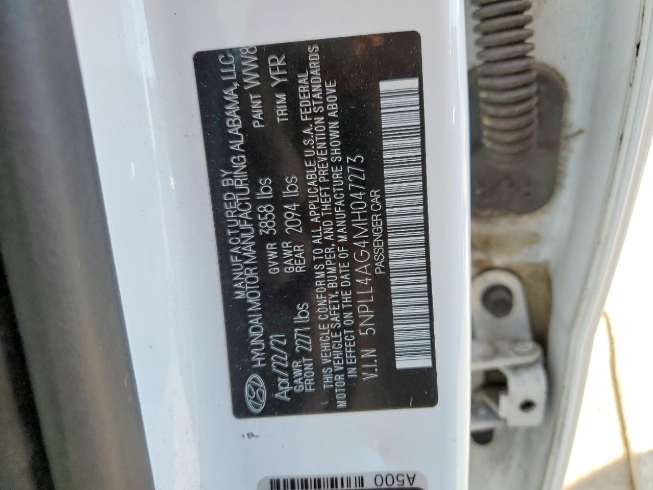 2021 Hyundai Elantra Se White vin: 5NPLL4AG4MH047273