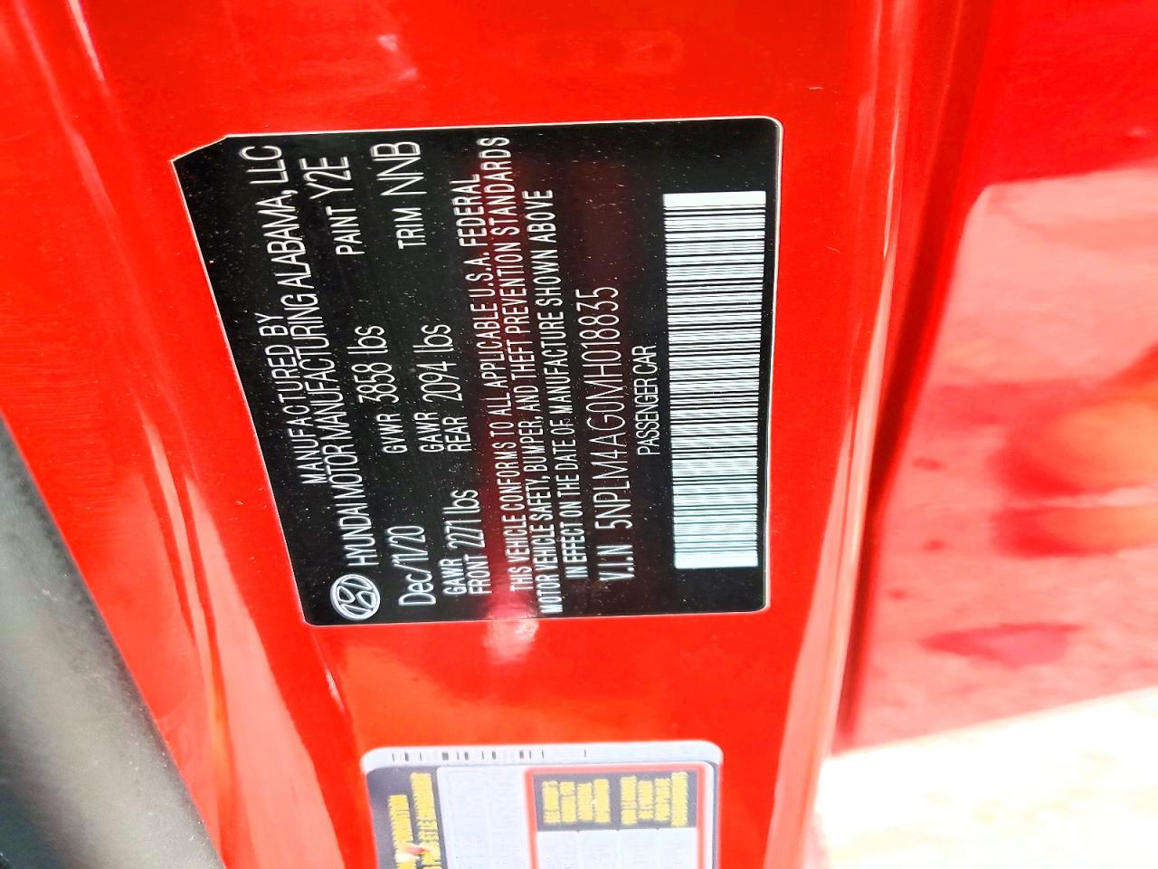 2021 Hyundai Elantra Sel Red vin: 5NPLM4AG0MH018835