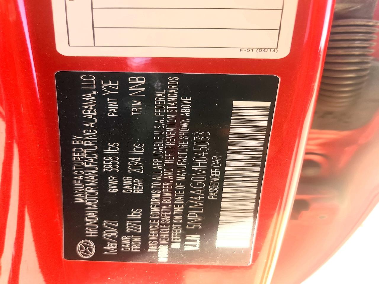 2021 Hyundai Elantra Sel Red vin: 5NPLM4AG0MH045033