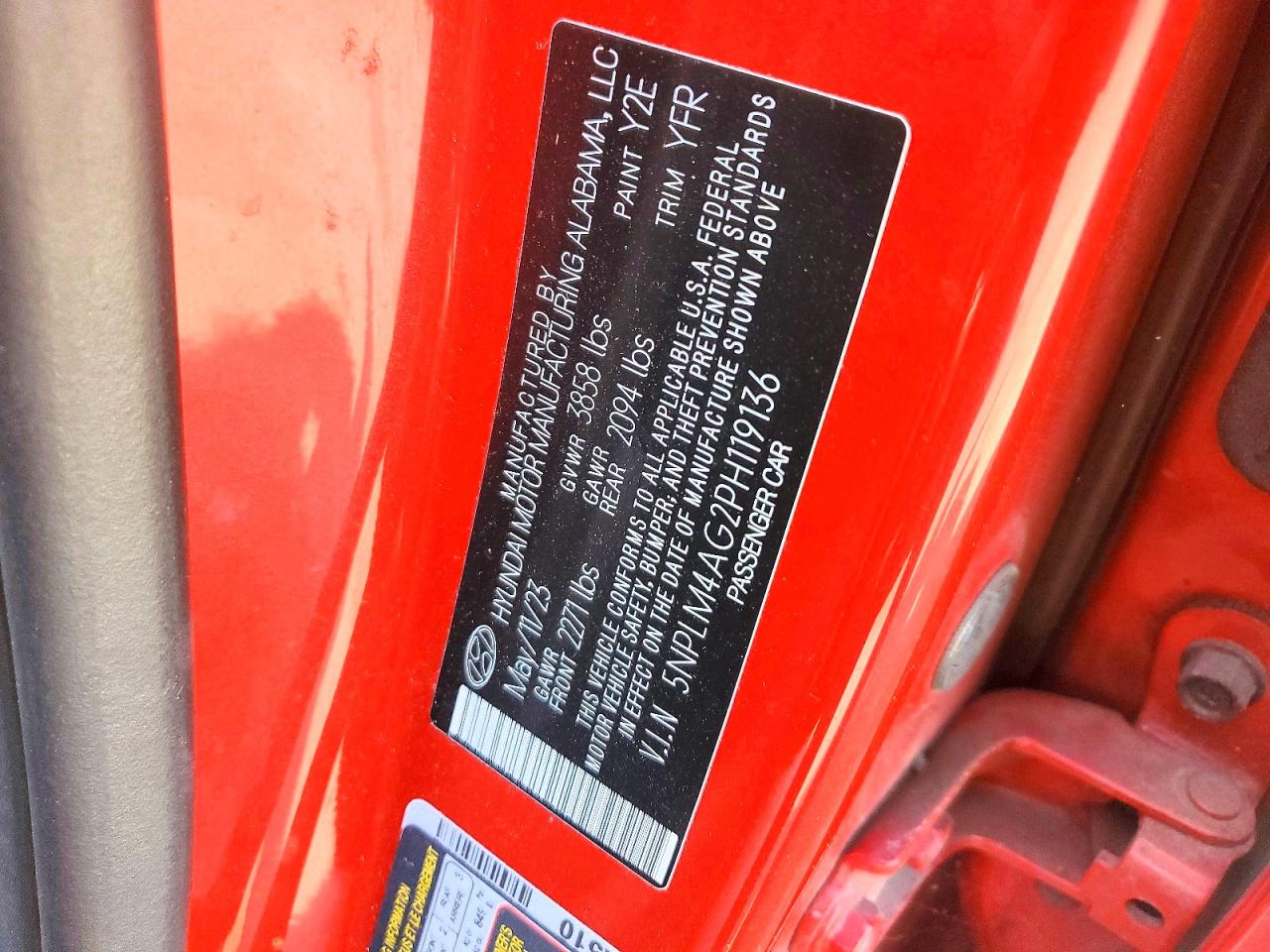 2023 Hyundai Elantra Sel Red vin: 5NPLM4AG2PH119136