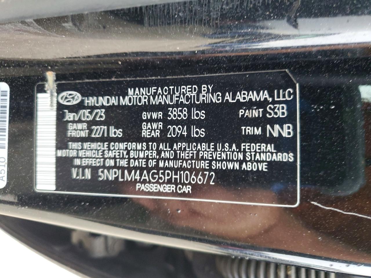 2023 Hyundai Elantra Sel Black vin: 5NPLM4AG5PH106672