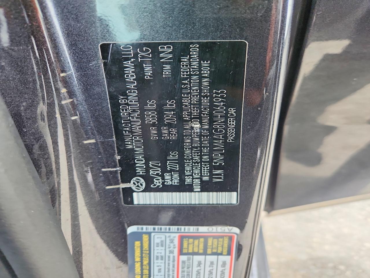 2022 Hyundai Elantra Sel Black vin: 5NPLM4AG8NH064933