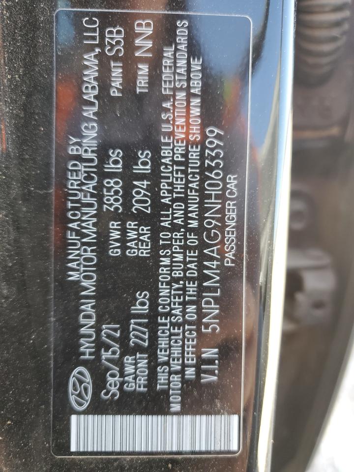 2022 Hyundai Elantra Sel Black vin: 5NPLM4AG9NH063399