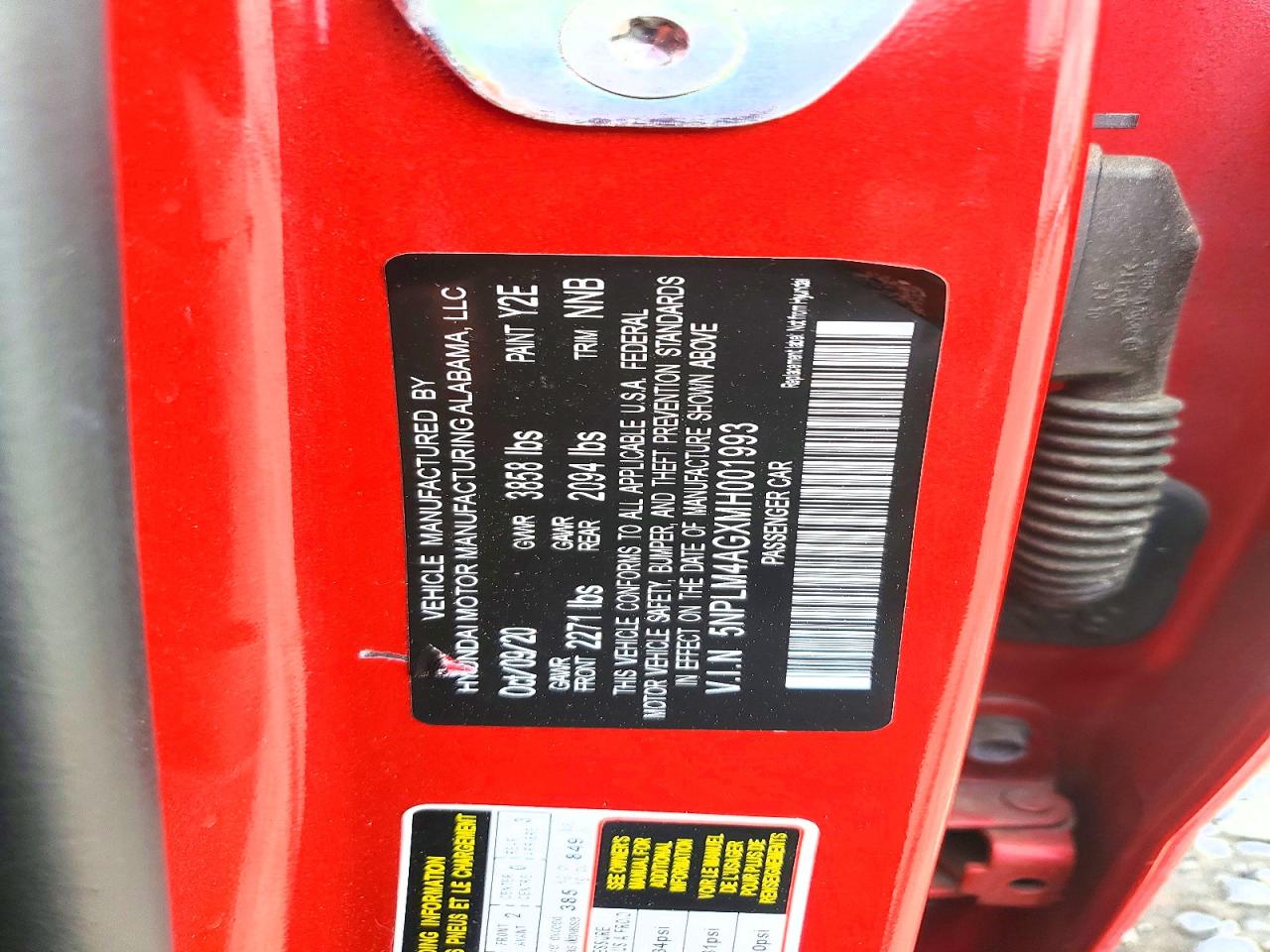 2021 Hyundai Elantra Sel Red vin: 5NPLM4AGXMH001993