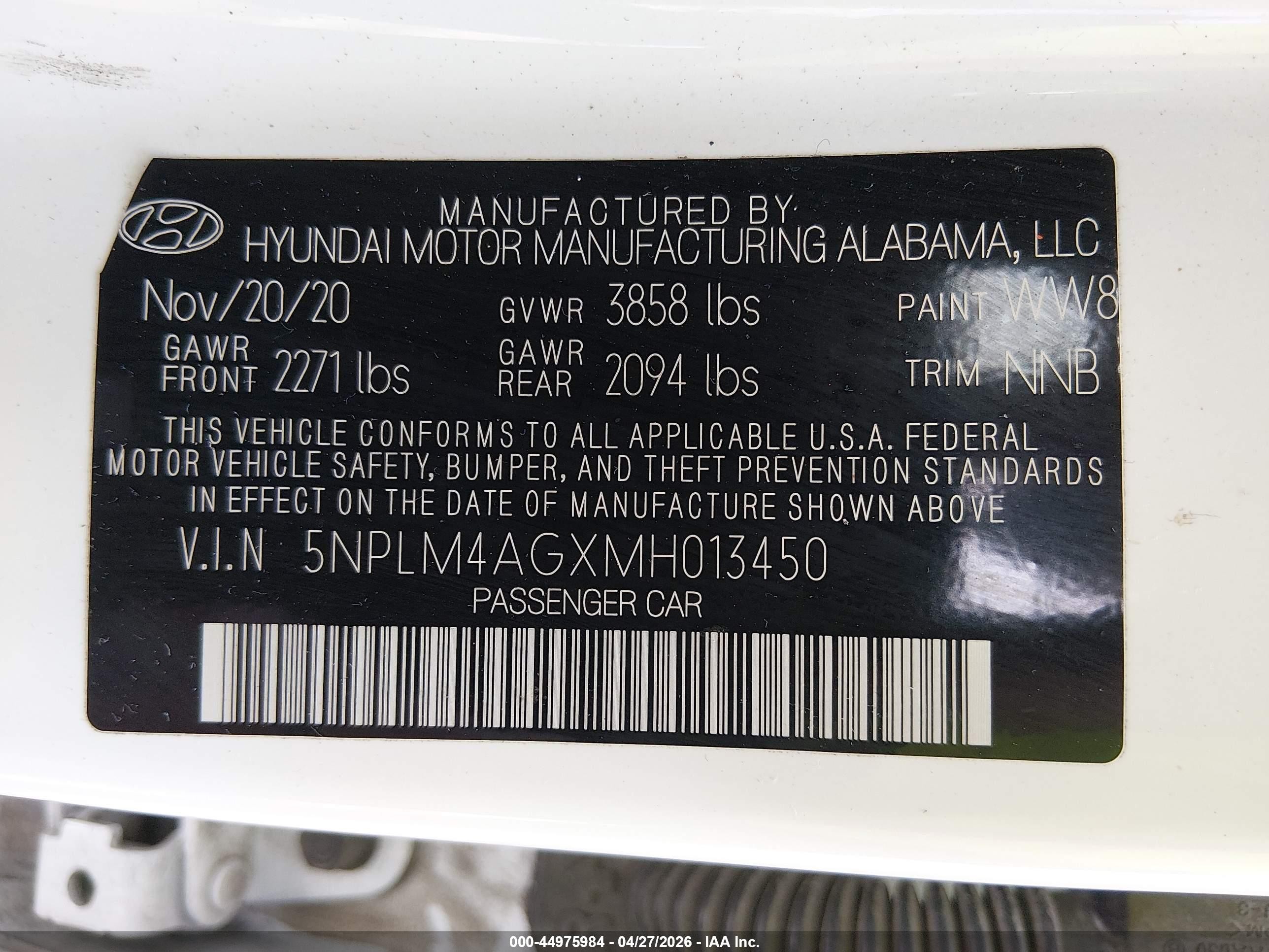 2021 Hyundai Elantra Sel White vin: 5NPLM4AGXMH013450