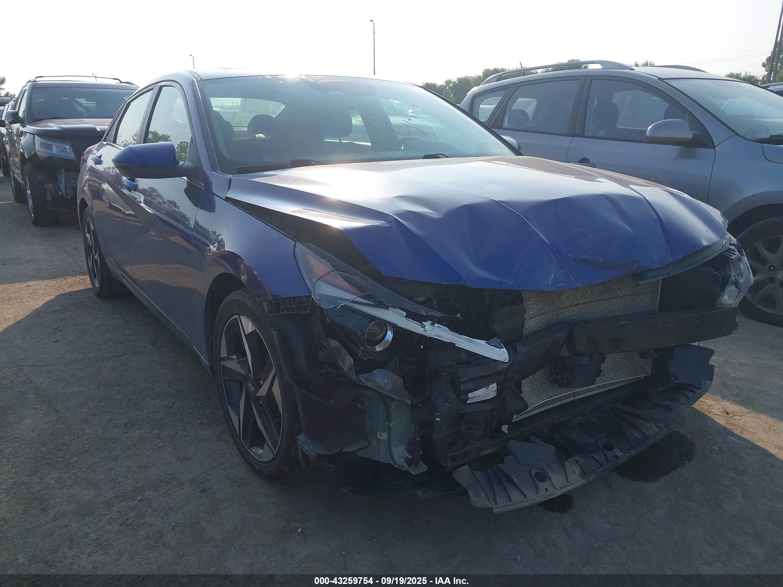 2021 Hyundai Elantra Sel Синий vin: 5NPLN4AG1MH012717
