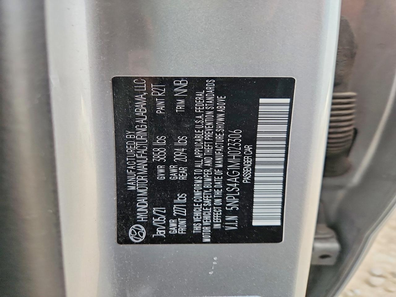 2021 Hyundai Elantra Sel Silver vin: 5NPLS4AG1MH023306