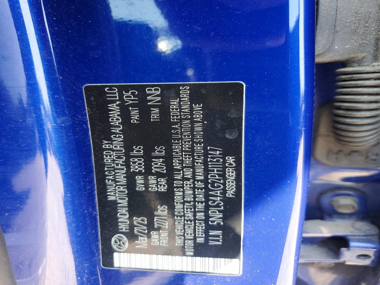 2023 Hyundai Elantra Sel Blue vin: 5NPLS4AG2PH113147