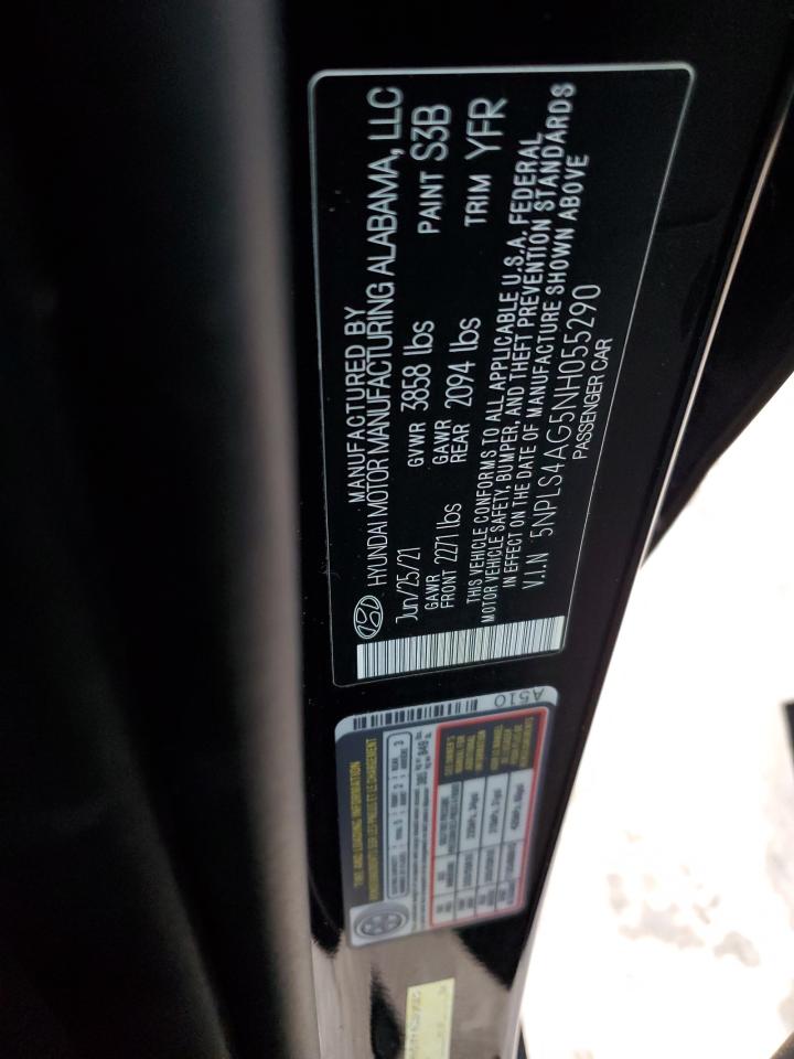 2022 Hyundai Elantra Sel Black vin: 5NPLS4AG5NH055290