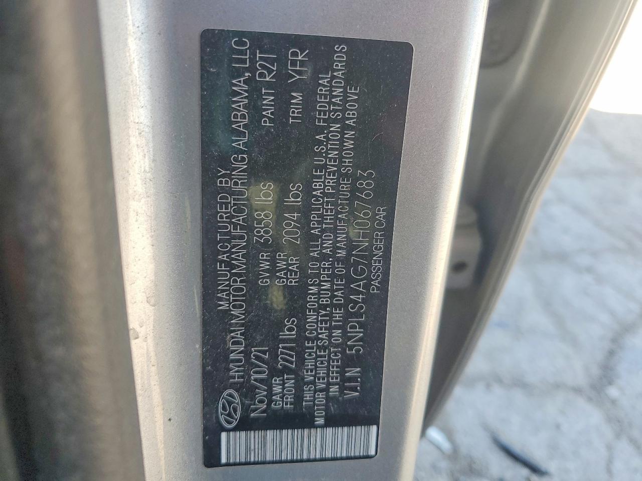 2022 Hyundai Elantra Sel Silver vin: 5NPLS4AG7NH067683