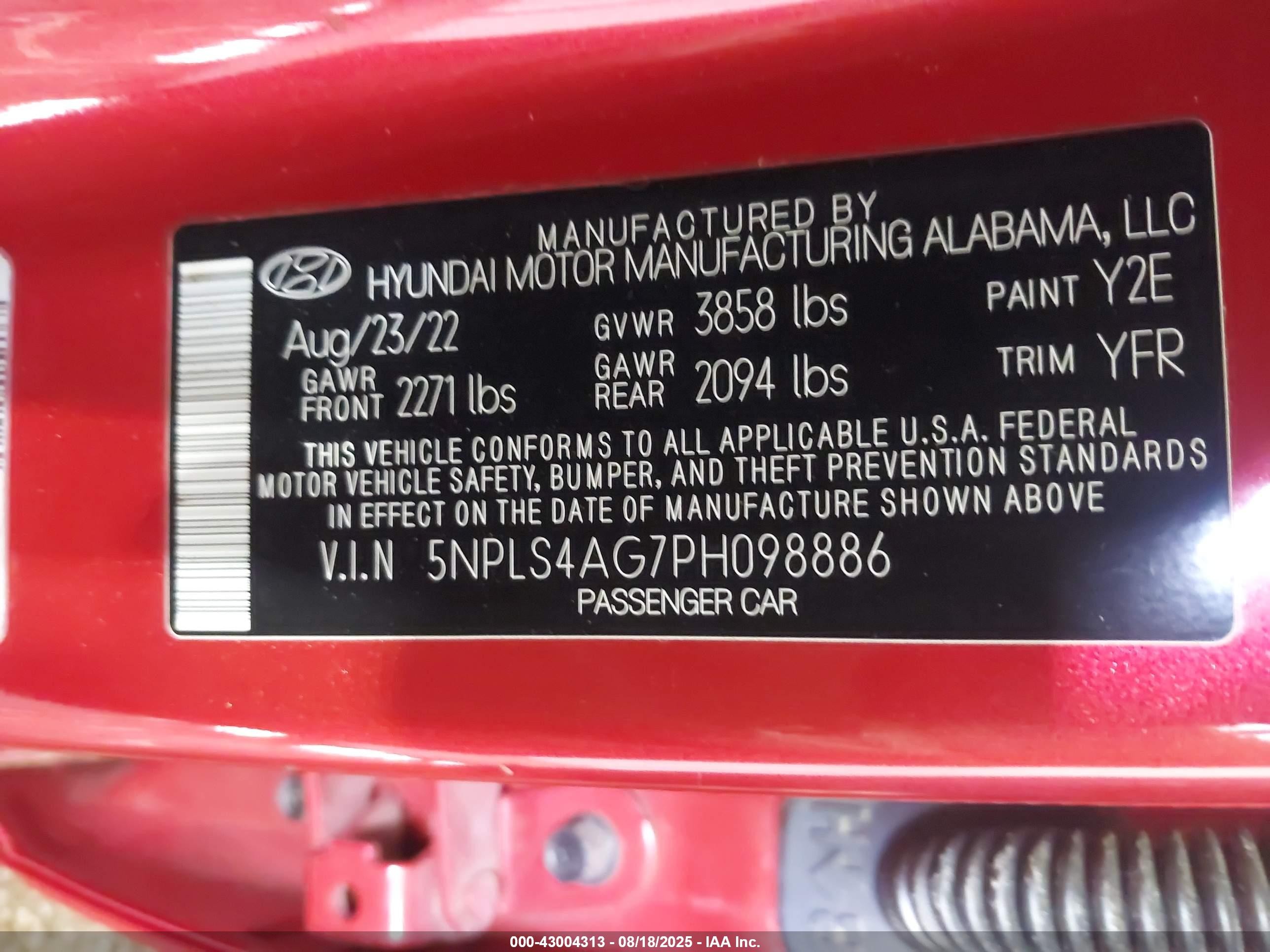 2023 Hyundai Elantra Sel Красный vin: 5NPLS4AG7PH098886