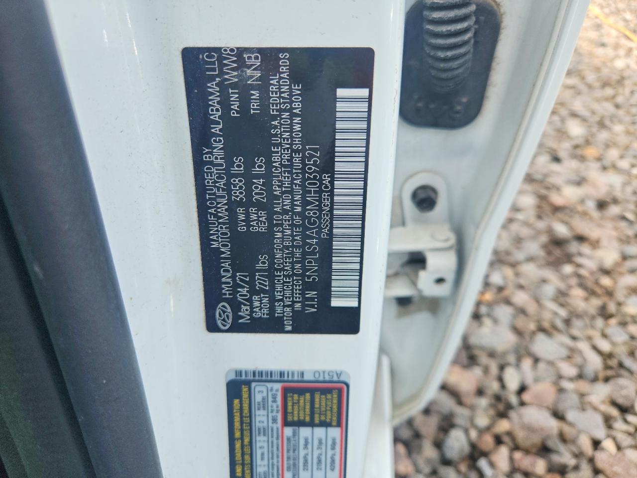 2021 Hyundai Elantra Sel White vin: 5NPLS4AG8MH039521
