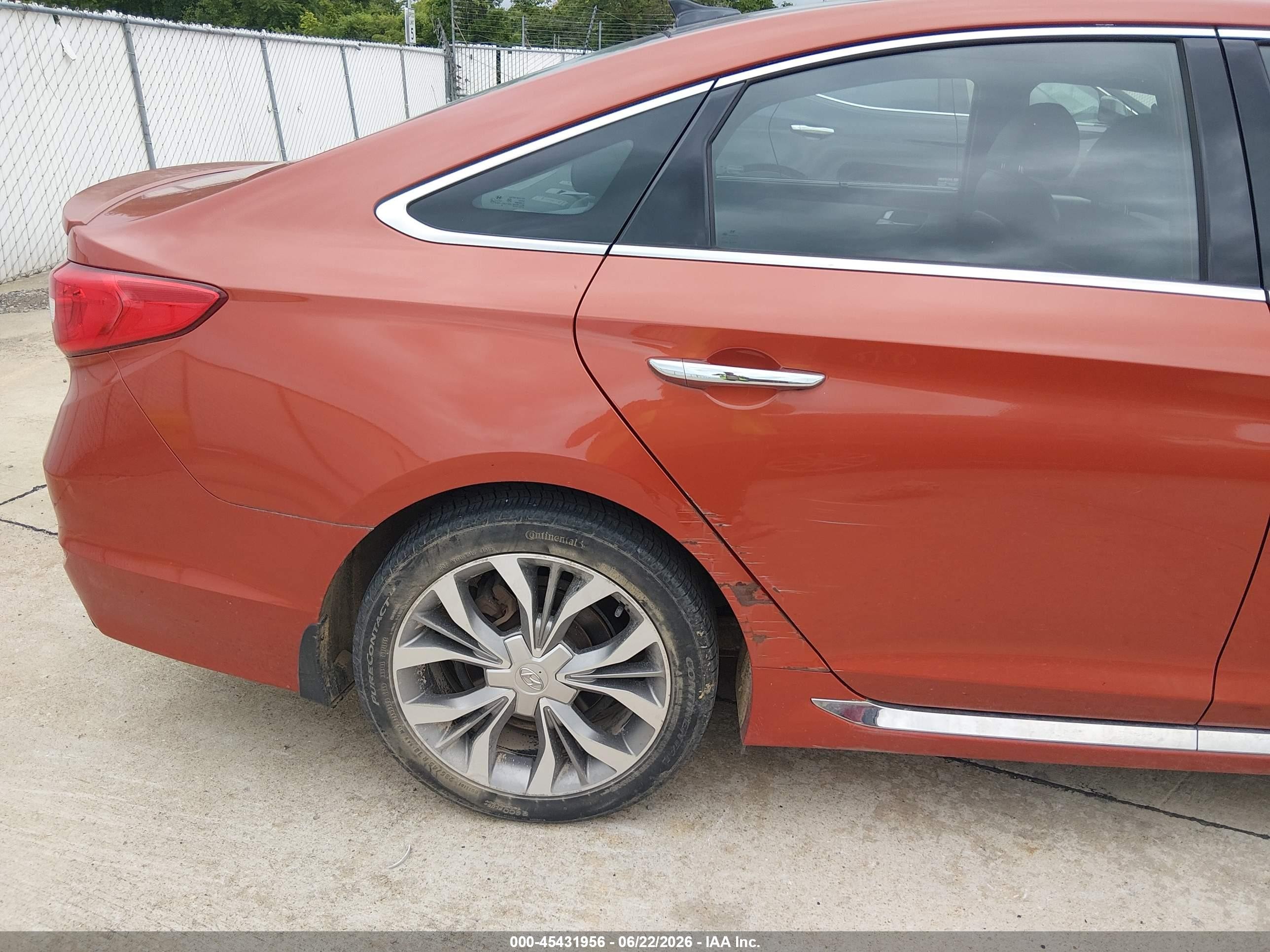 2015 Hyundai Sonata   Orange vin: 5NTE34AB8FH156254