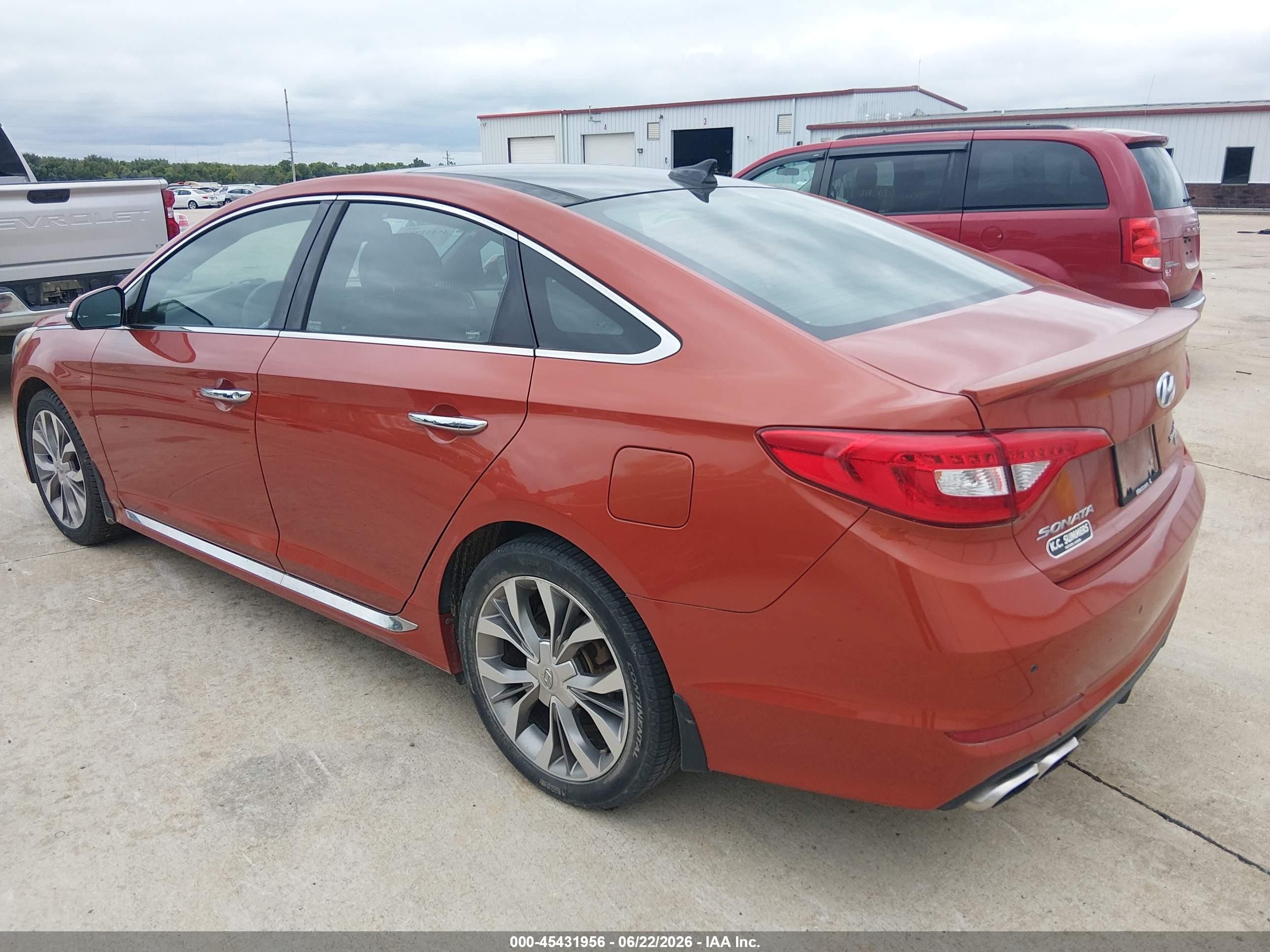 2015 Hyundai Sonata   Orange vin: 5NTE34AB8FH156254