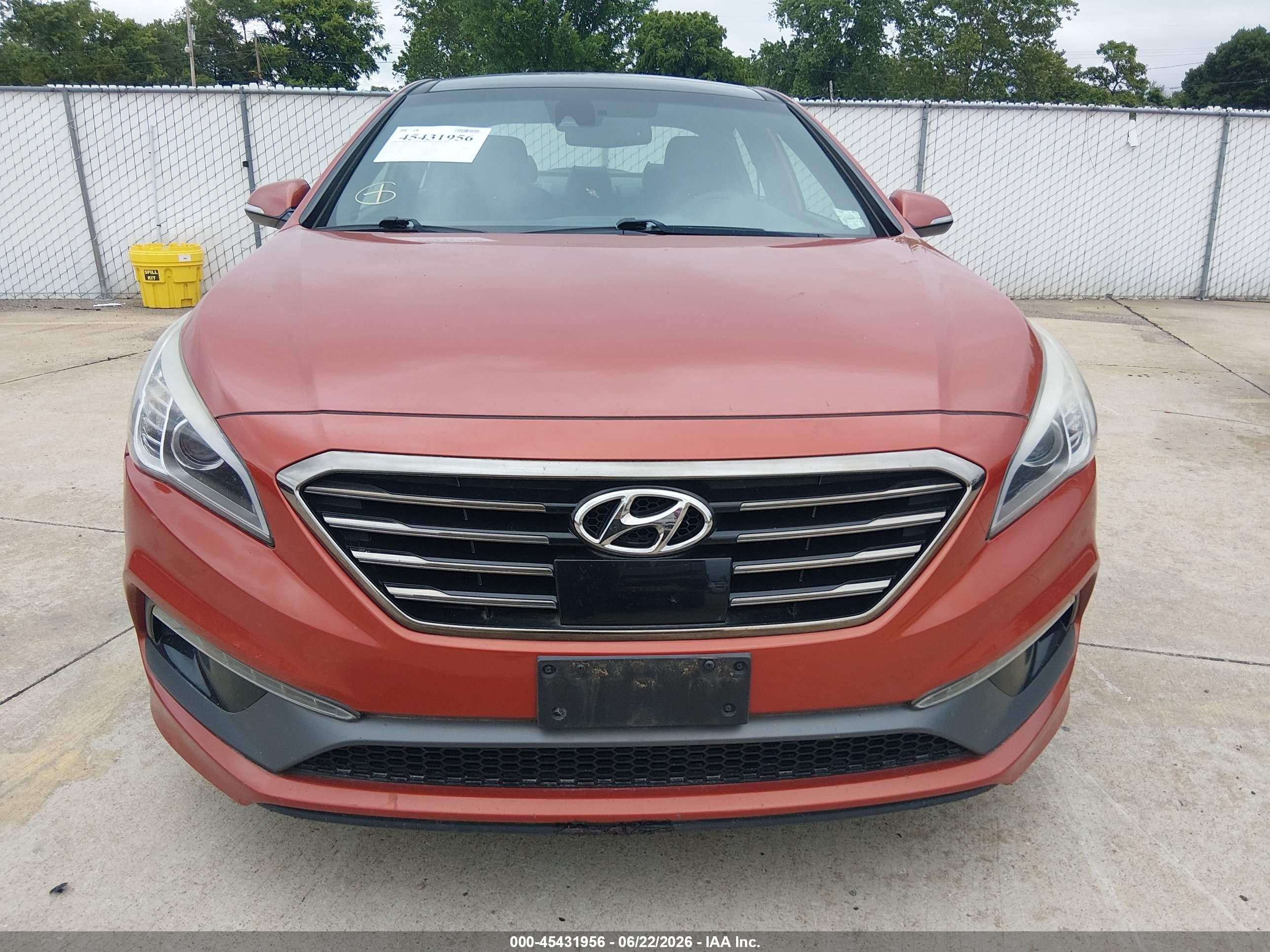2015 Hyundai Sonata   Orange vin: 5NTE34AB8FH156254