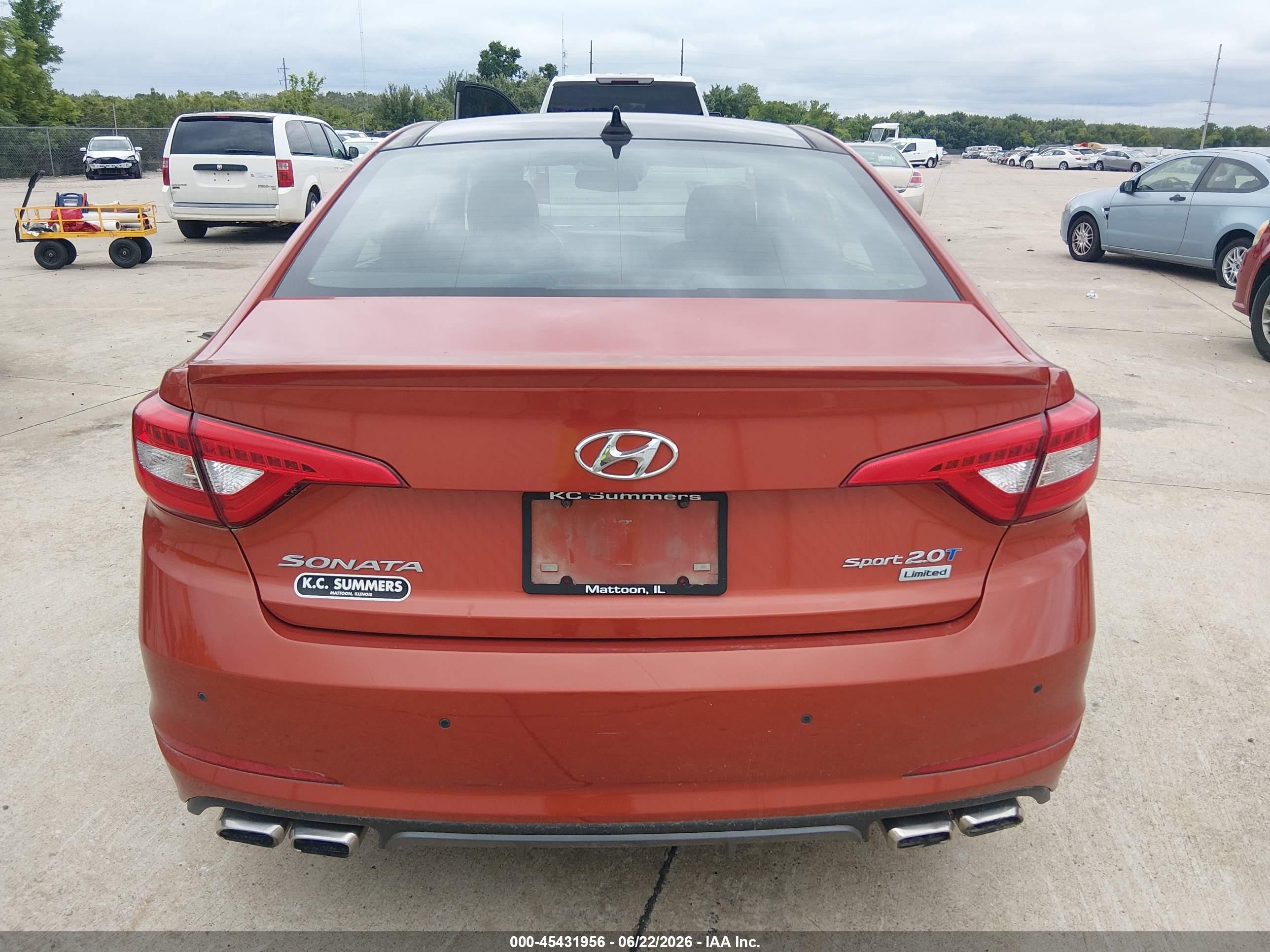 2015 Hyundai Sonata   Orange vin: 5NTE34AB8FH156254
