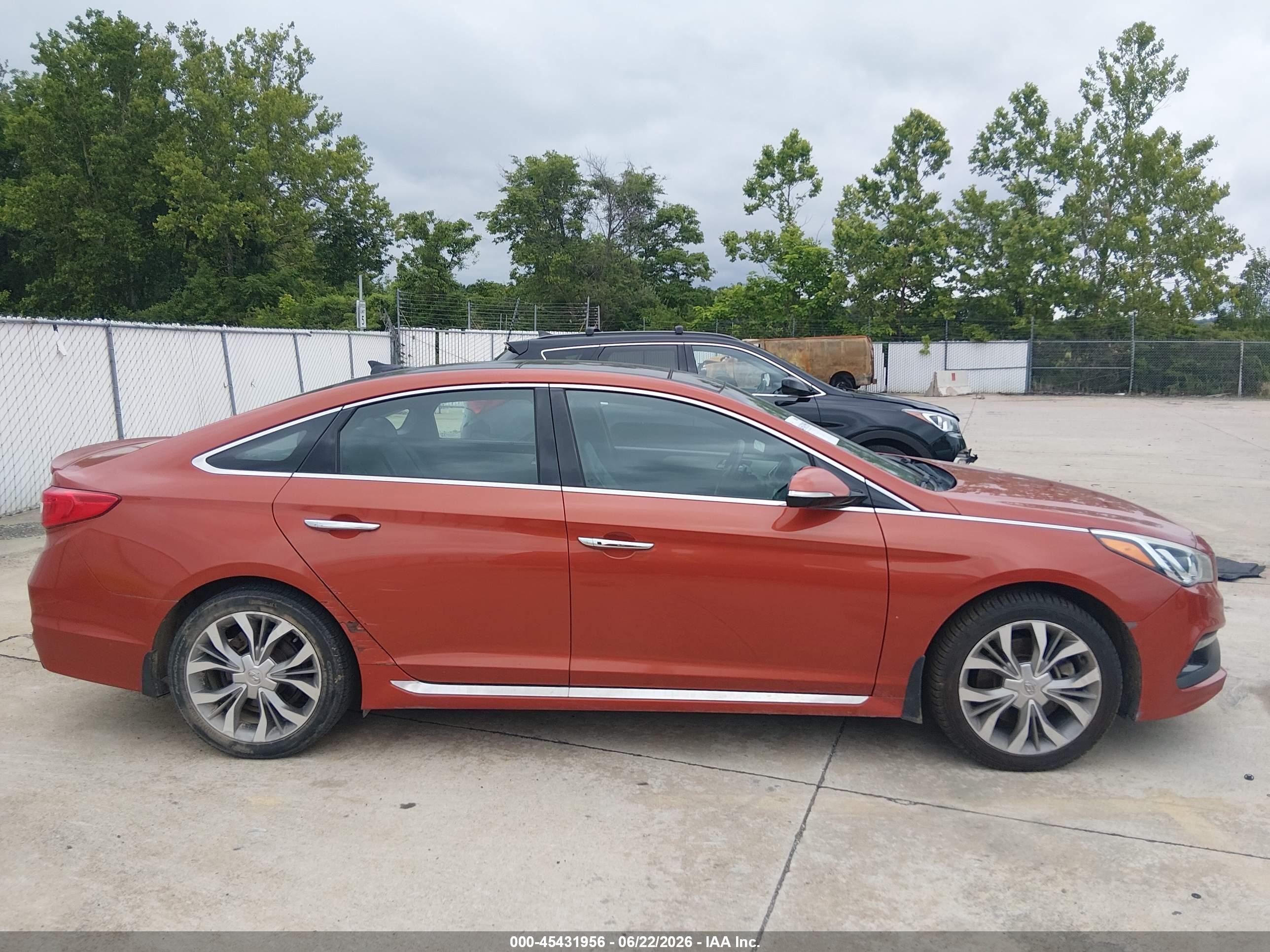 2015 Hyundai Sonata   Orange vin: 5NTE34AB8FH156254