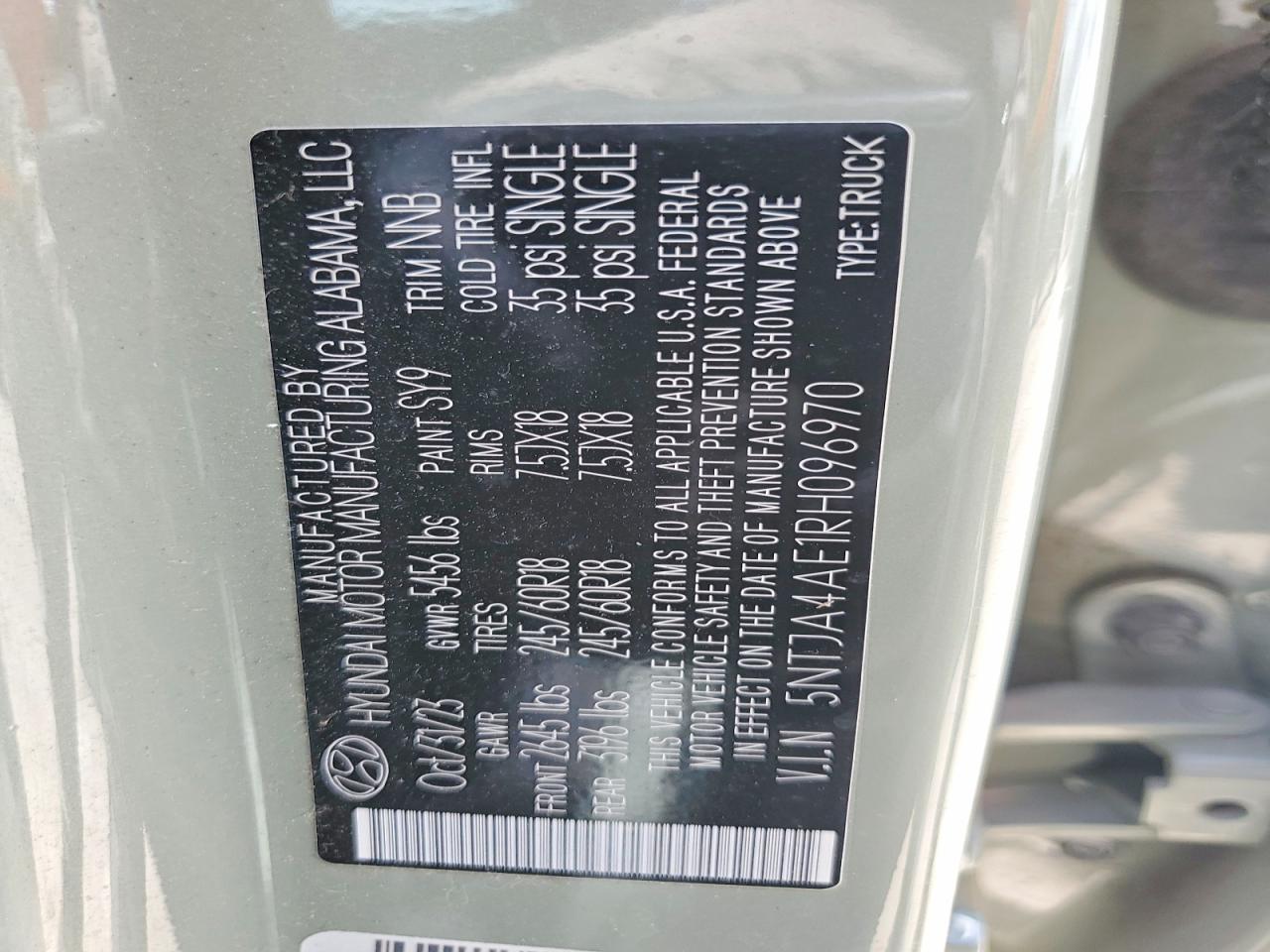 2024 Hyundai Santa Cruz Se Green vin: 5NTJA4AE1RH096970