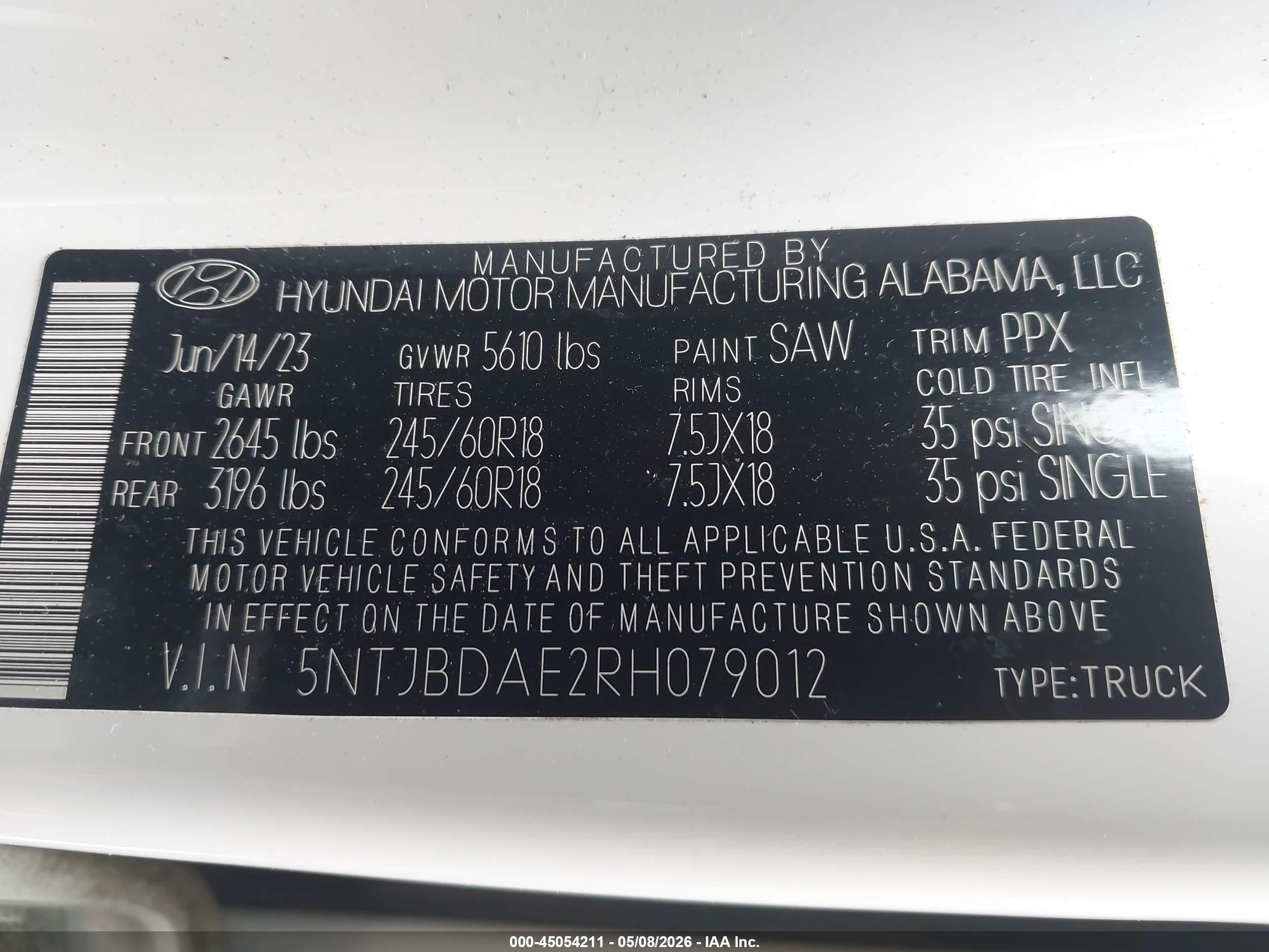 2024 Hyundai Santa Cruz Sel Белый vin: 5NTJBDAE2RH079012