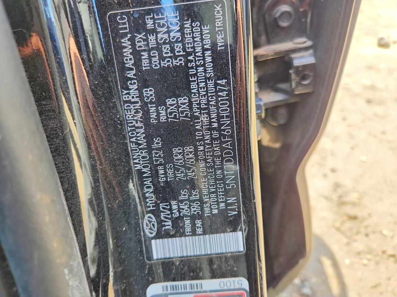 2022 Hyundai Santa Cruz Sel Premium Black vin: 5NTJDDAF6NH001474