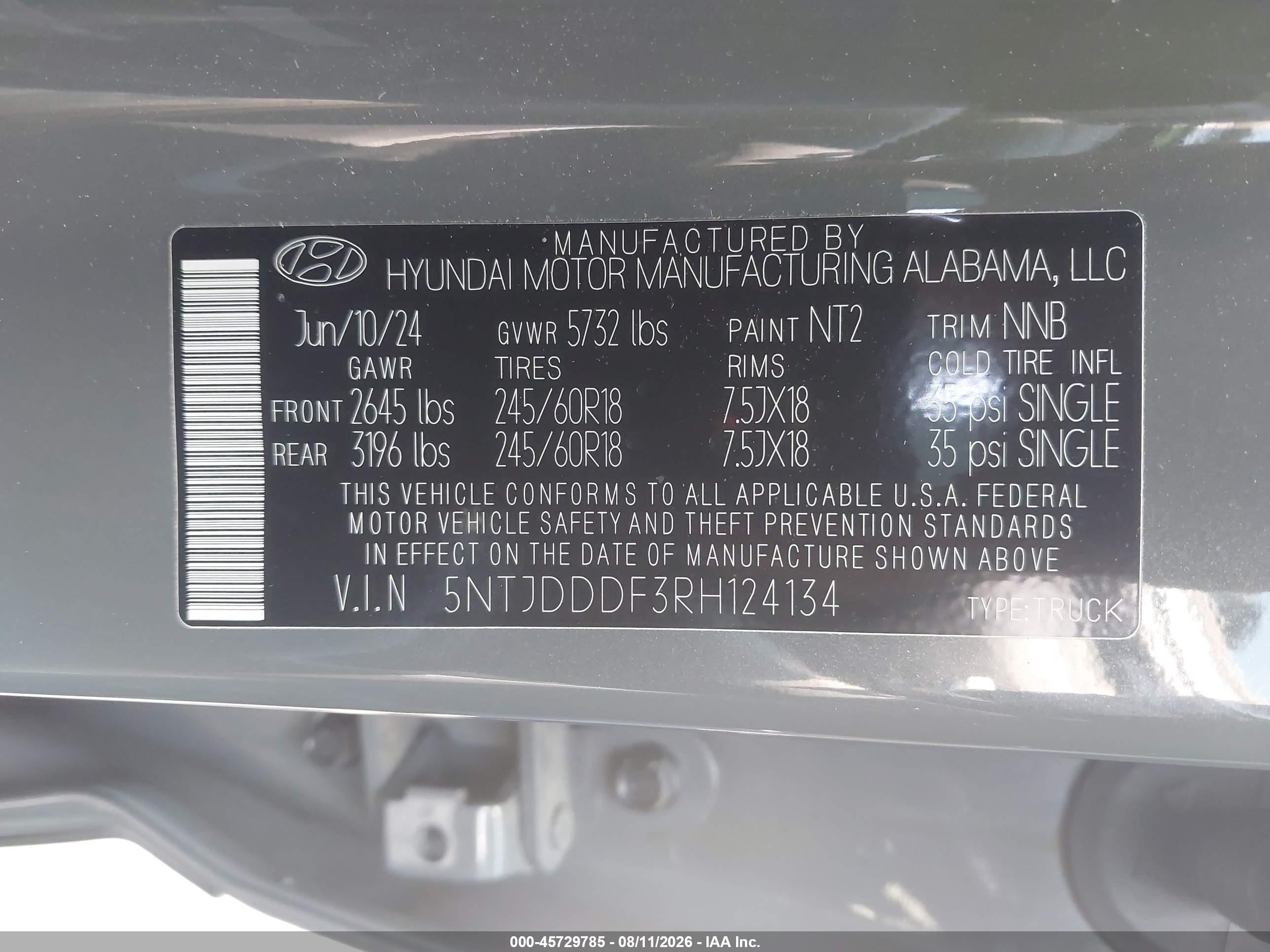 2024 Hyundai Santa Cruz Xrt Gray vin: 5NTJDDDF3RH124134