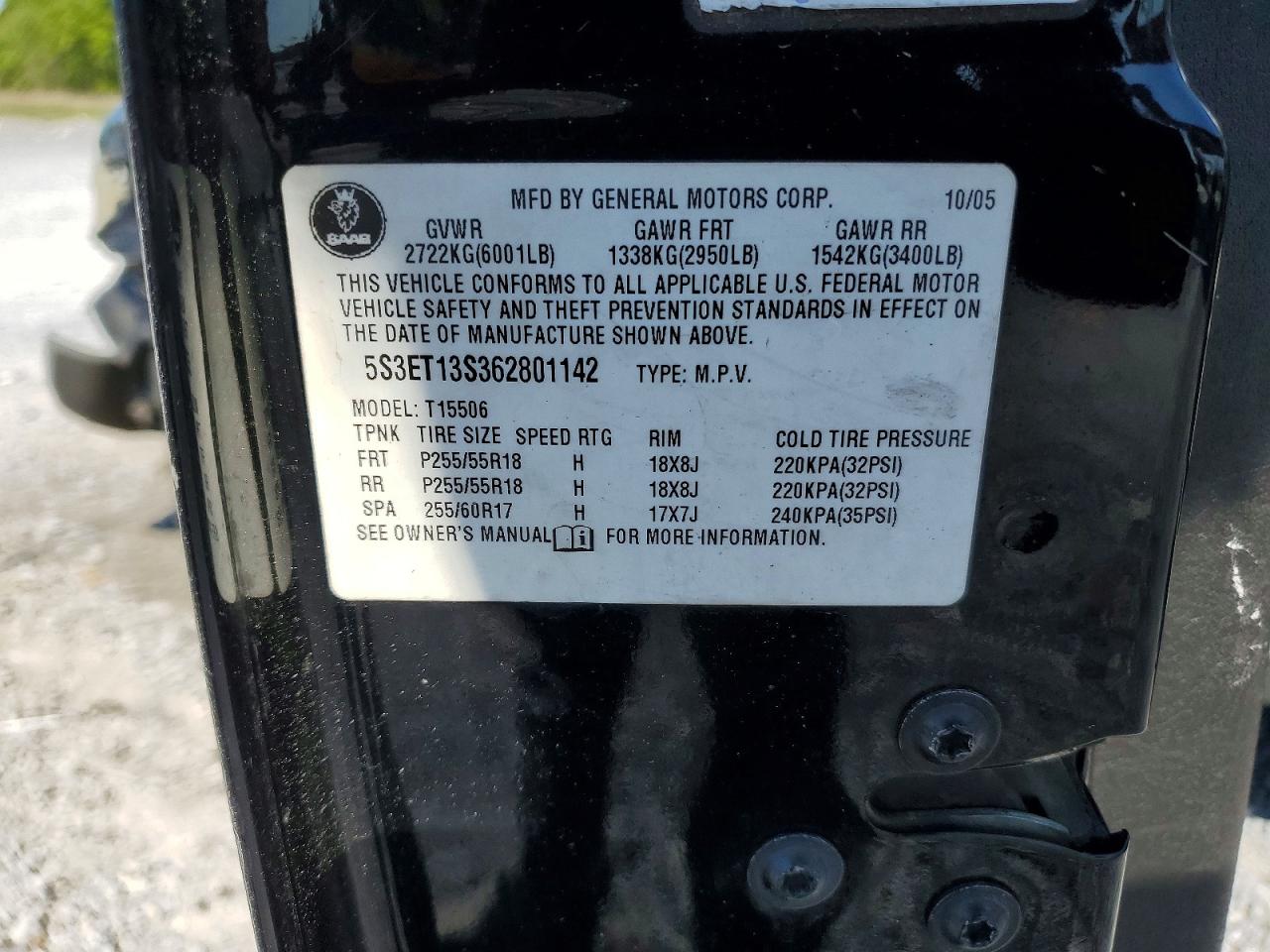 2006 Saab 9-7x Linear Черный vin: 5S3ET13S362801142