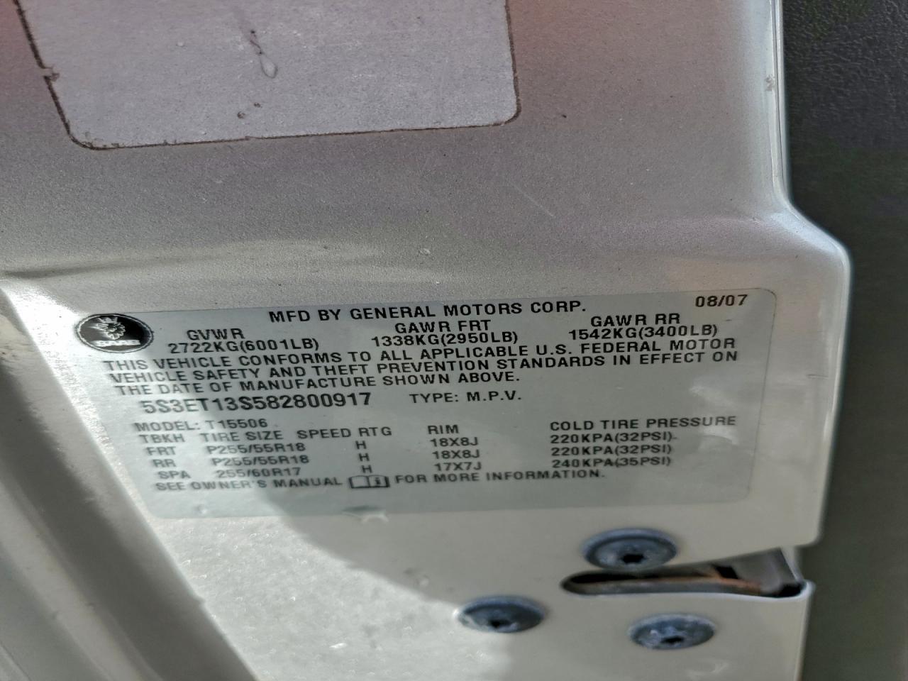 2008 Saab 9-7x 4.2i Silver vin: 5S3ET13S582800917
