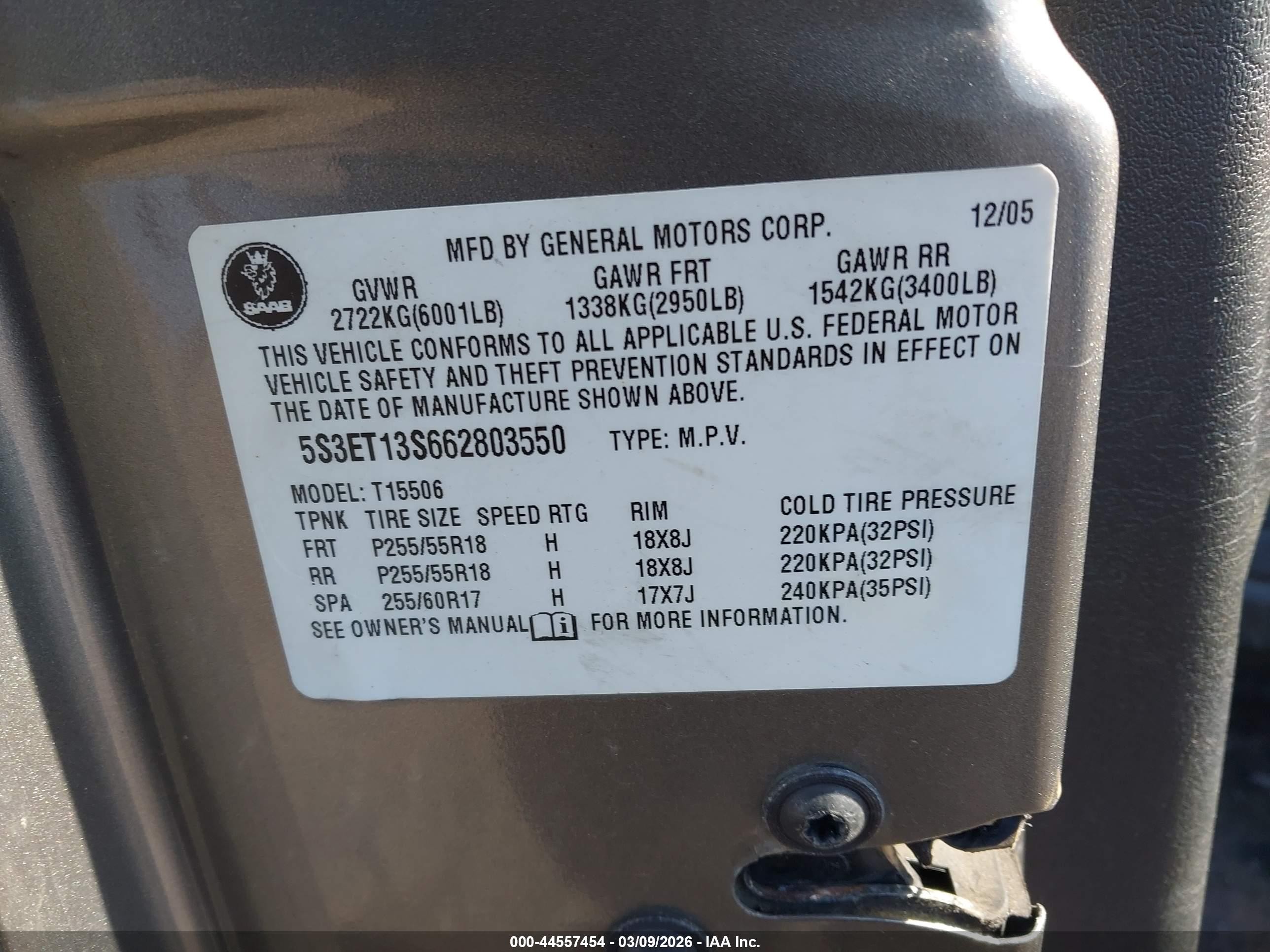 2006 Saab 9-7x 4.2i Beige vin: 5S3ET13S662803550