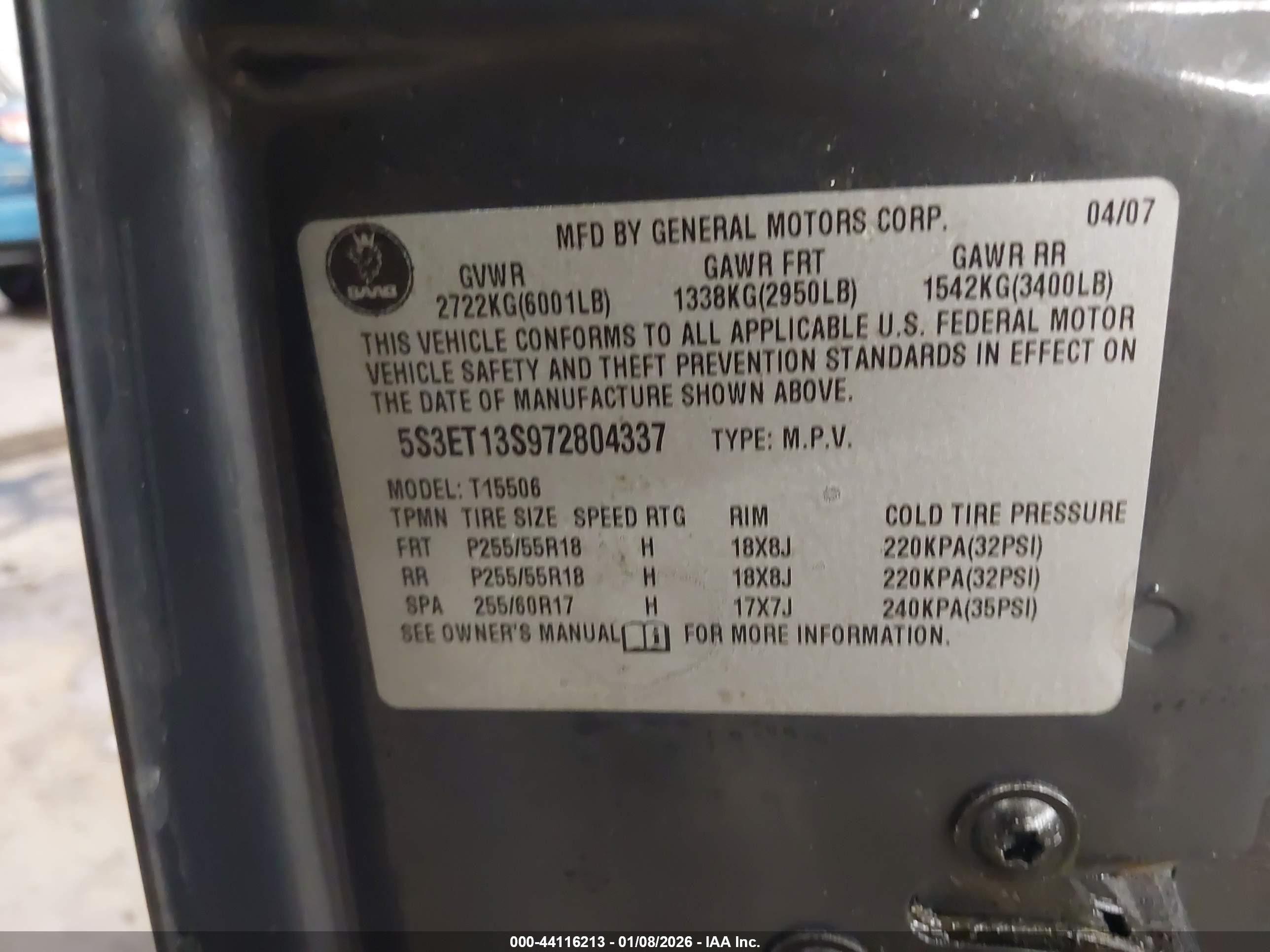 2007 Saab 9-7x 4.2i Gray vin: 5S3ET13S972804337
