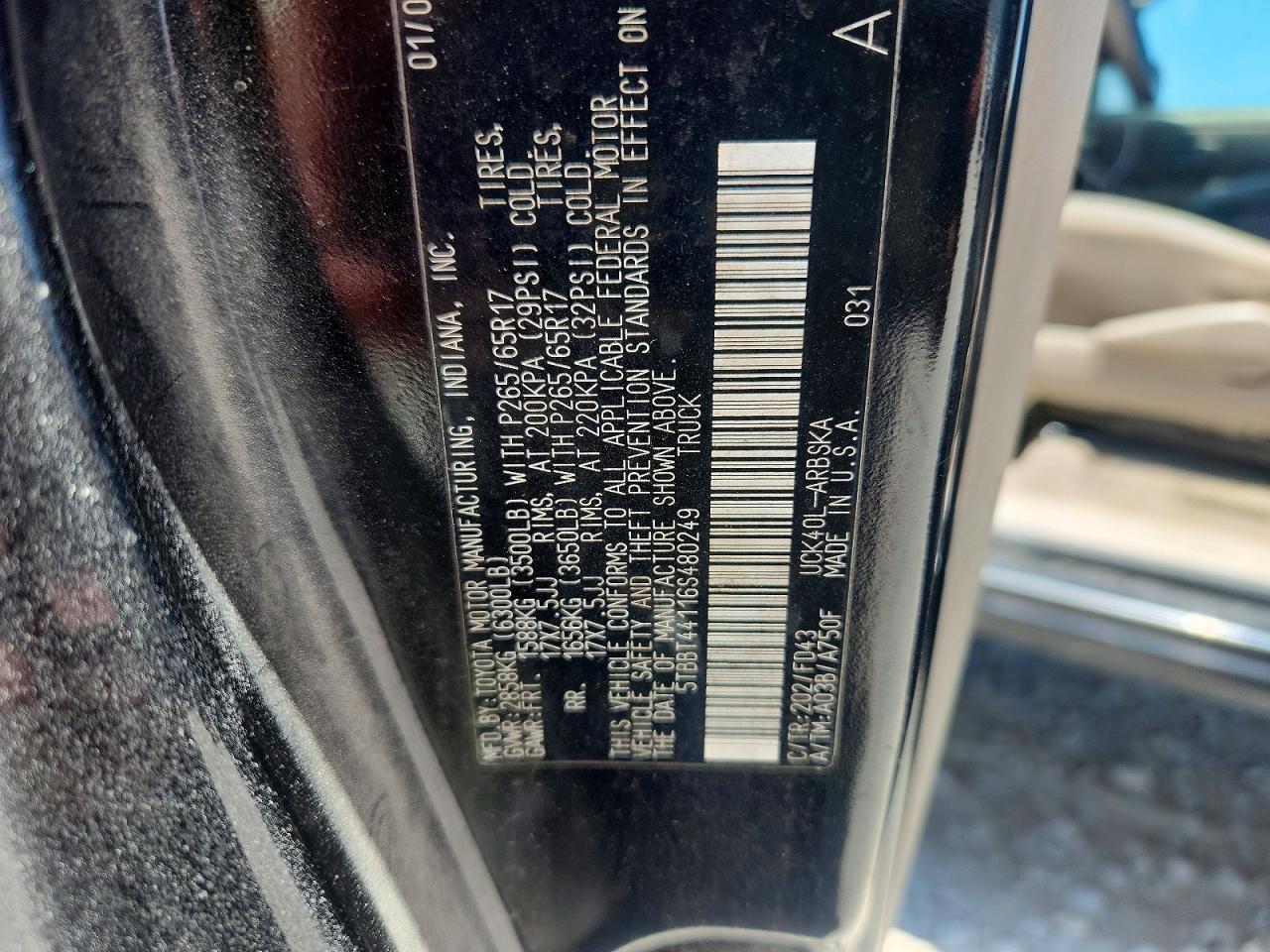 2006 Toyota Tundra Access Cab Sr5 Black vin: 5TBBT44116S480249