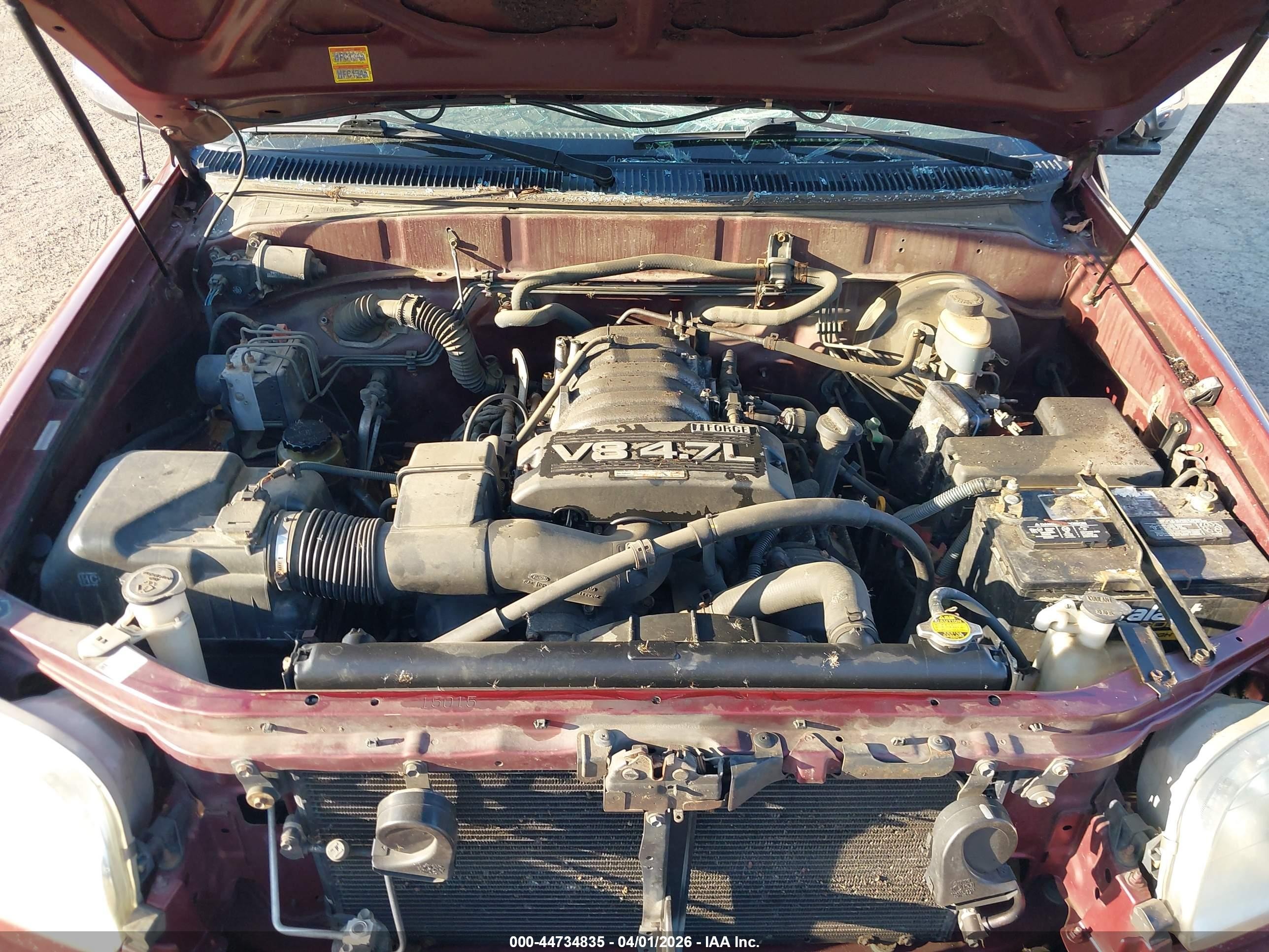 2003 Toyota Tundra Sr5 V8 Burgundy vin: 5TBBT44133S348024