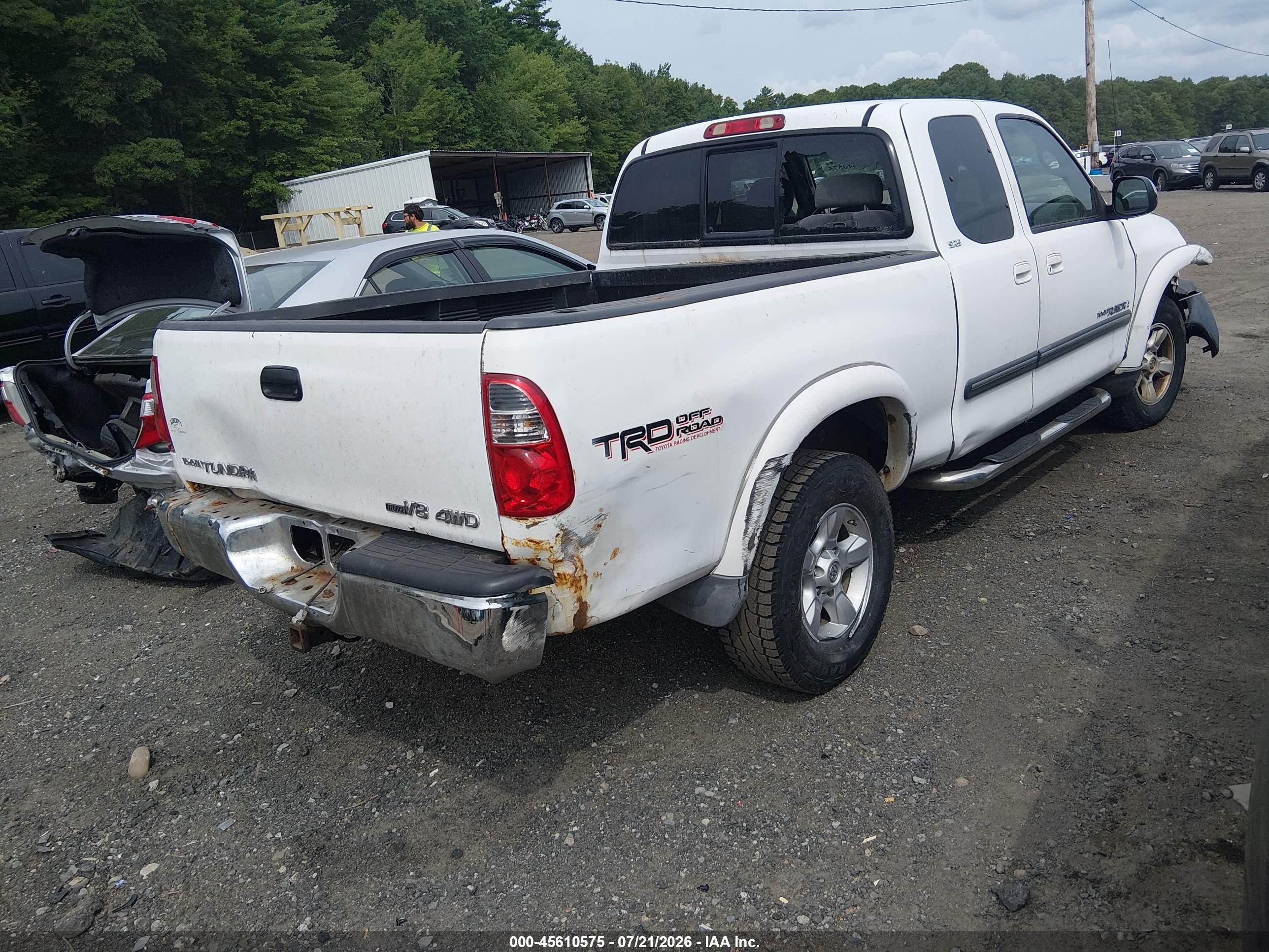 2006 Toyota Tundra Sr5 V8 White vin: 5TBBT44136S473979