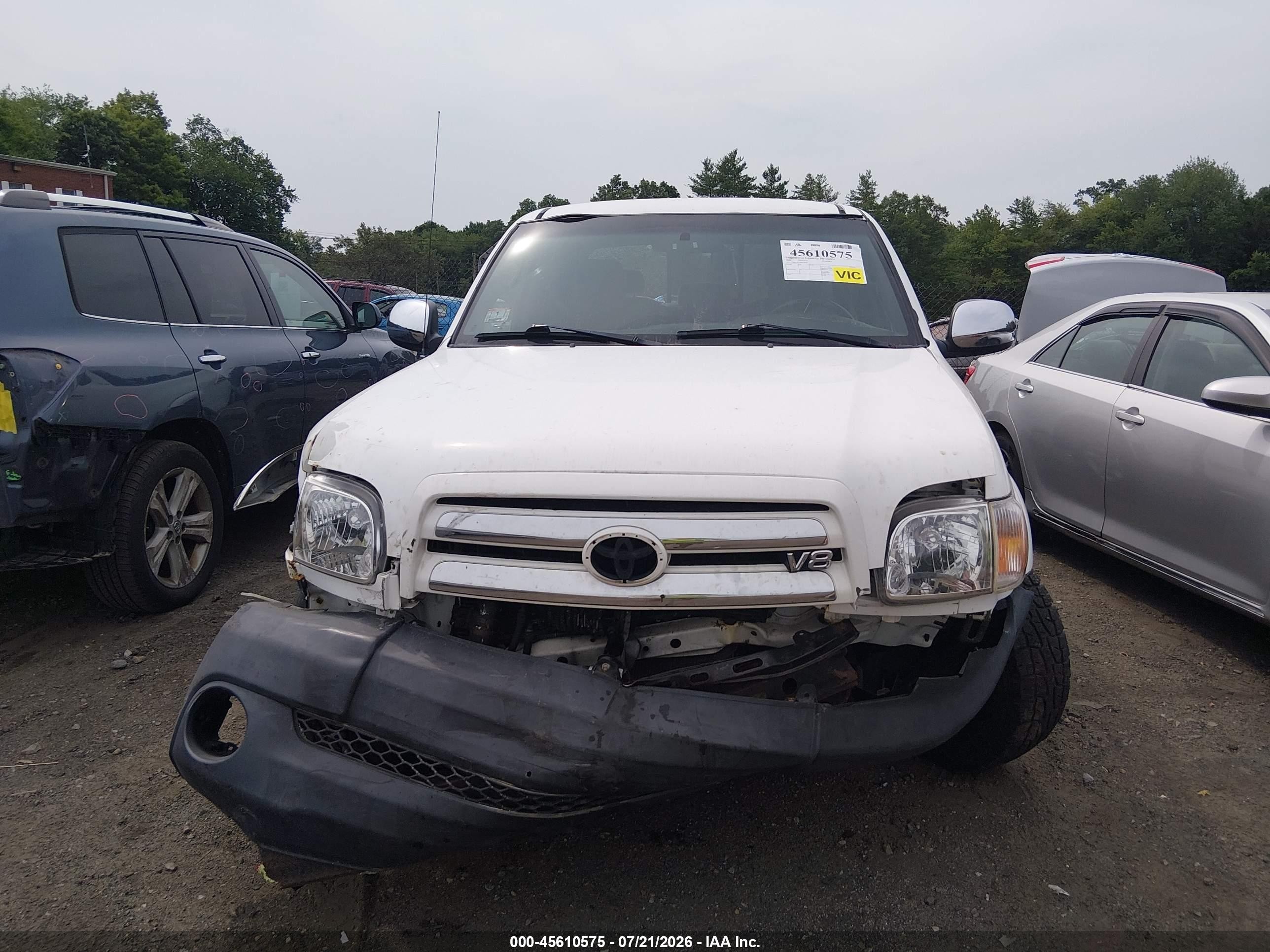 2006 Toyota Tundra Sr5 V8 White vin: 5TBBT44136S473979