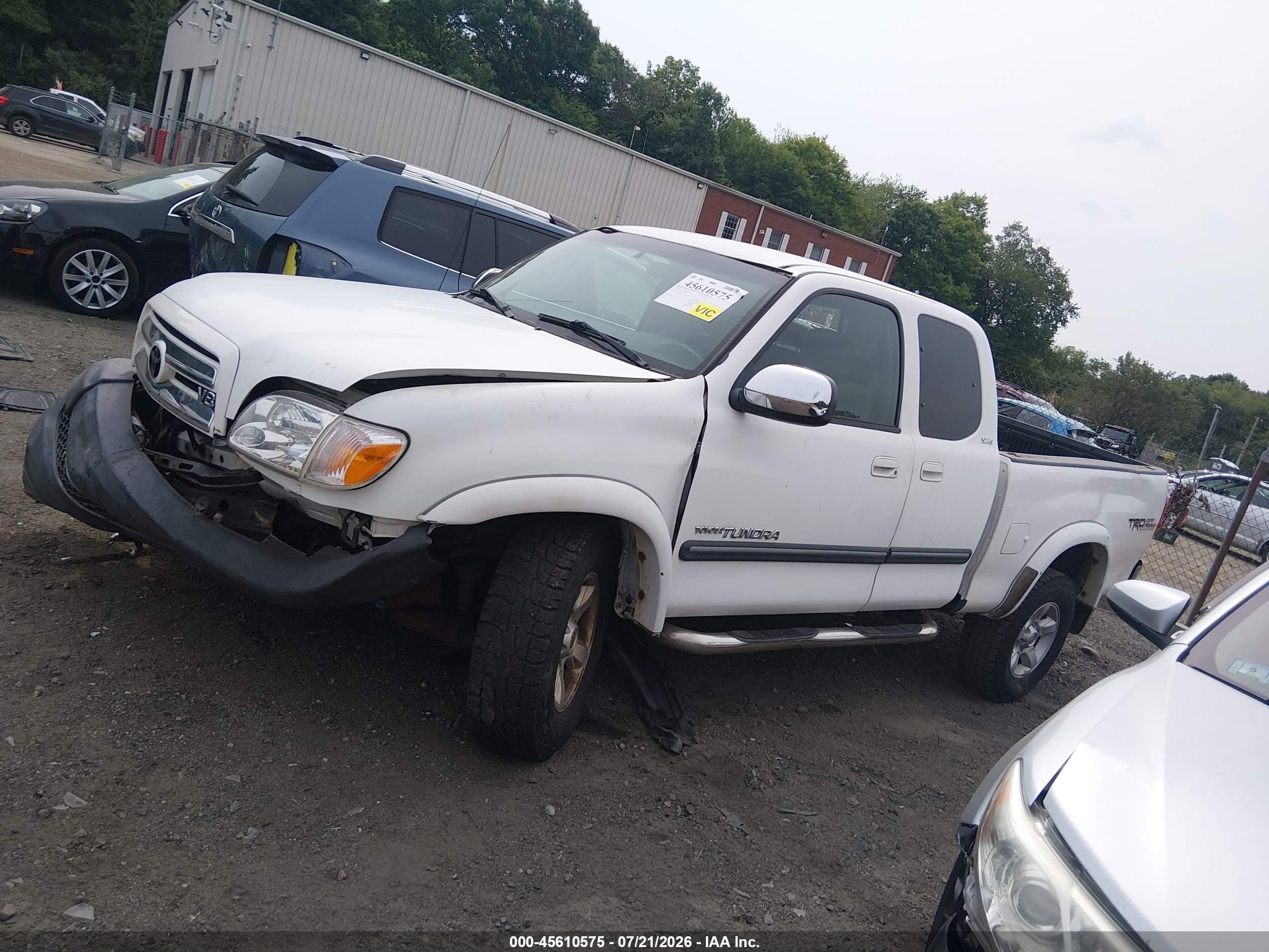 2006 Toyota Tundra Sr5 V8 White vin: 5TBBT44136S473979