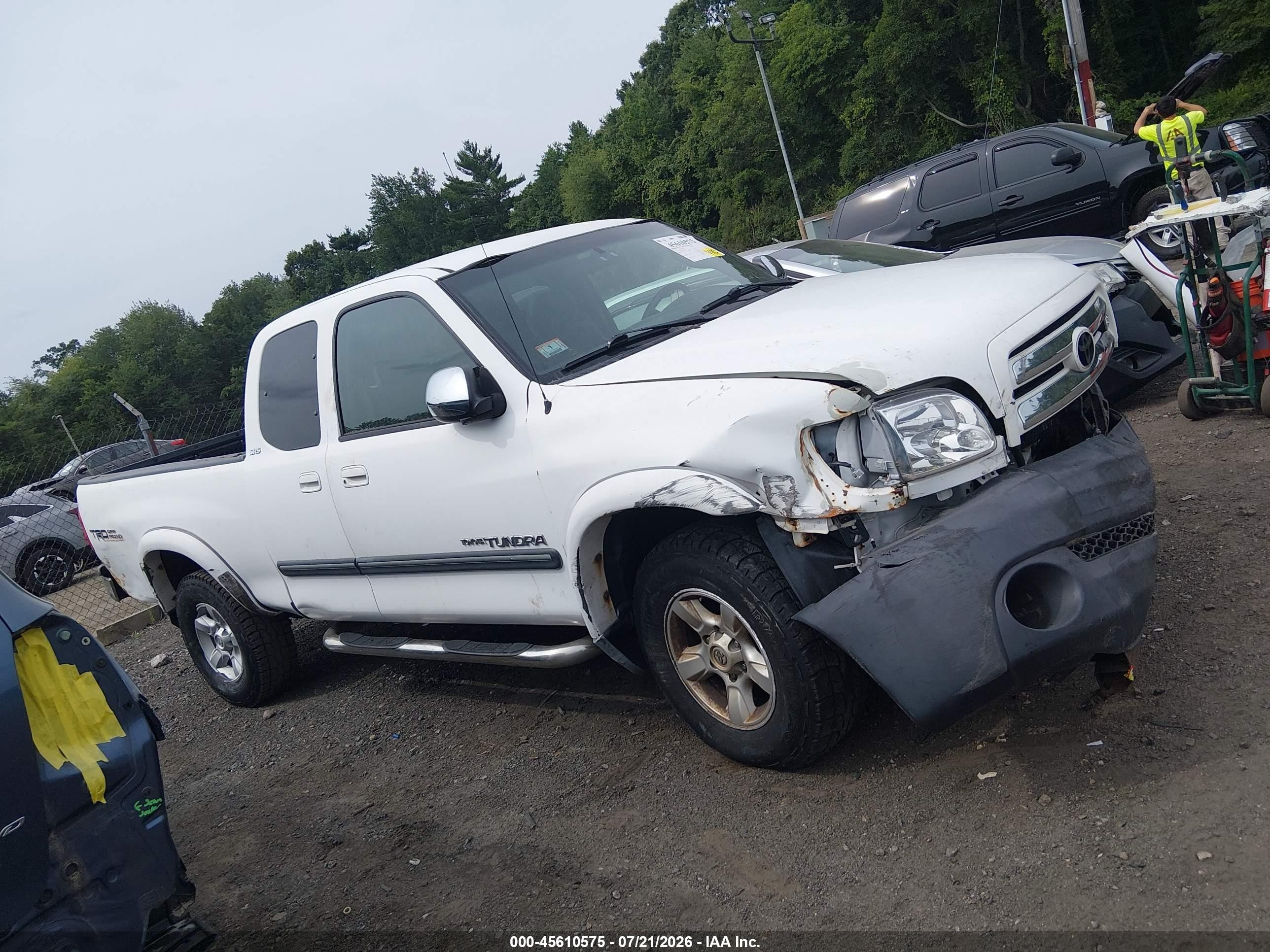 2006 Toyota Tundra Sr5 V8 White vin: 5TBBT44136S473979